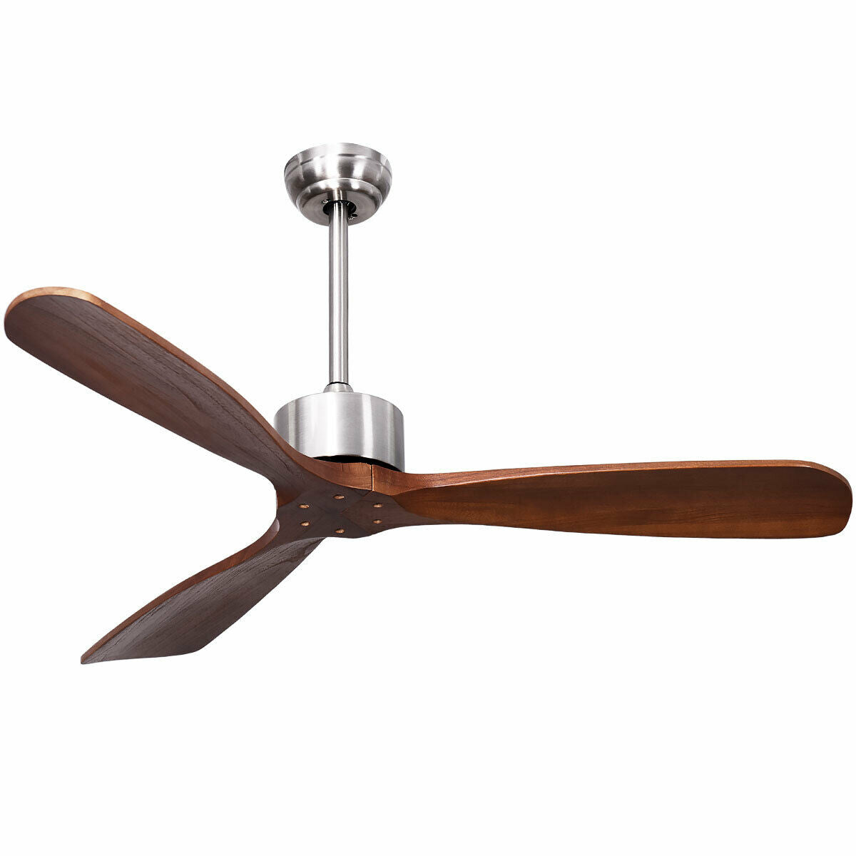 52 Inch Modern Brushed Nickel Finish Ceiling Fan with Remote Control Kids Crystal