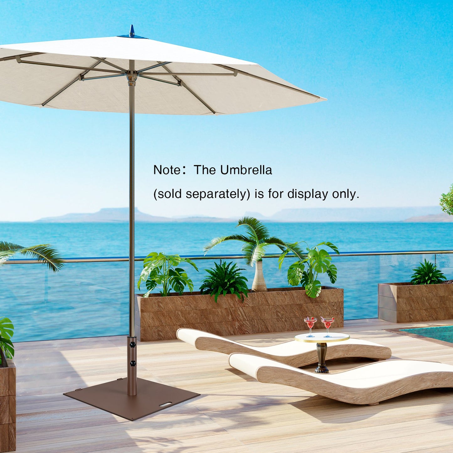 50 LBS Weighted 24 Inch Square Patio Umbrella Base Kids Crystal