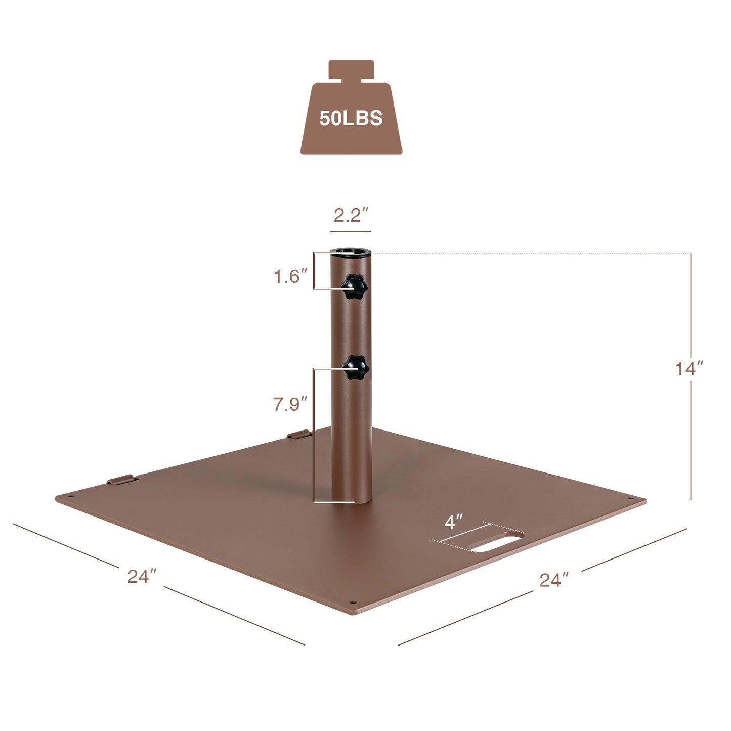50 LBS Weighted 24 Inch Square Patio Umbrella Base Kids Crystal