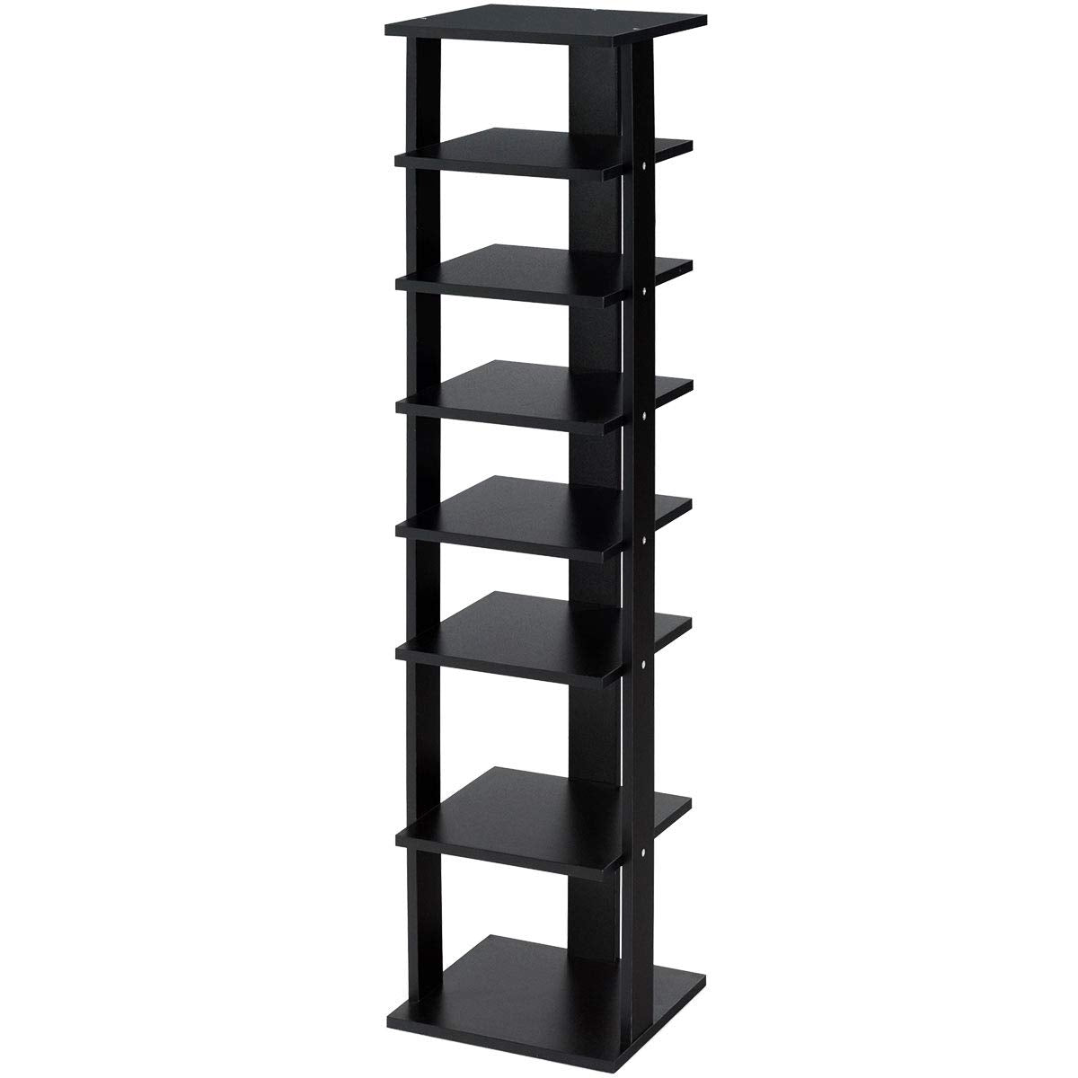 7-Tier Shoe Rack Practical Free Standing Shelves Storage Shelves-Black Kids Crystal