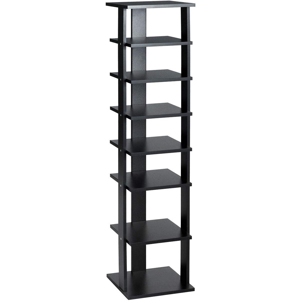 7-Tier Shoe Rack Practical Free Standing Shelves Storage Shelves-Black Kids Crystal