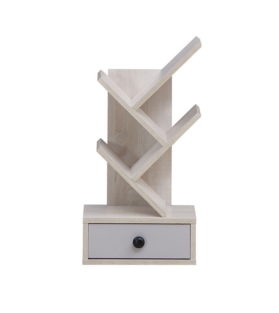 5-Tier Floor Standing Tree Bookcase with Drawer-Beige Kids Crystal