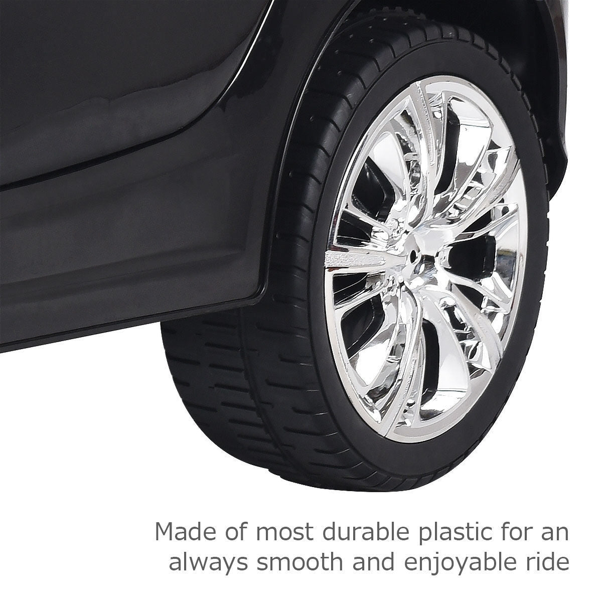 6V Kids Remote Control Battery Powered LED Lights Riding Car-Black Kids Crystal