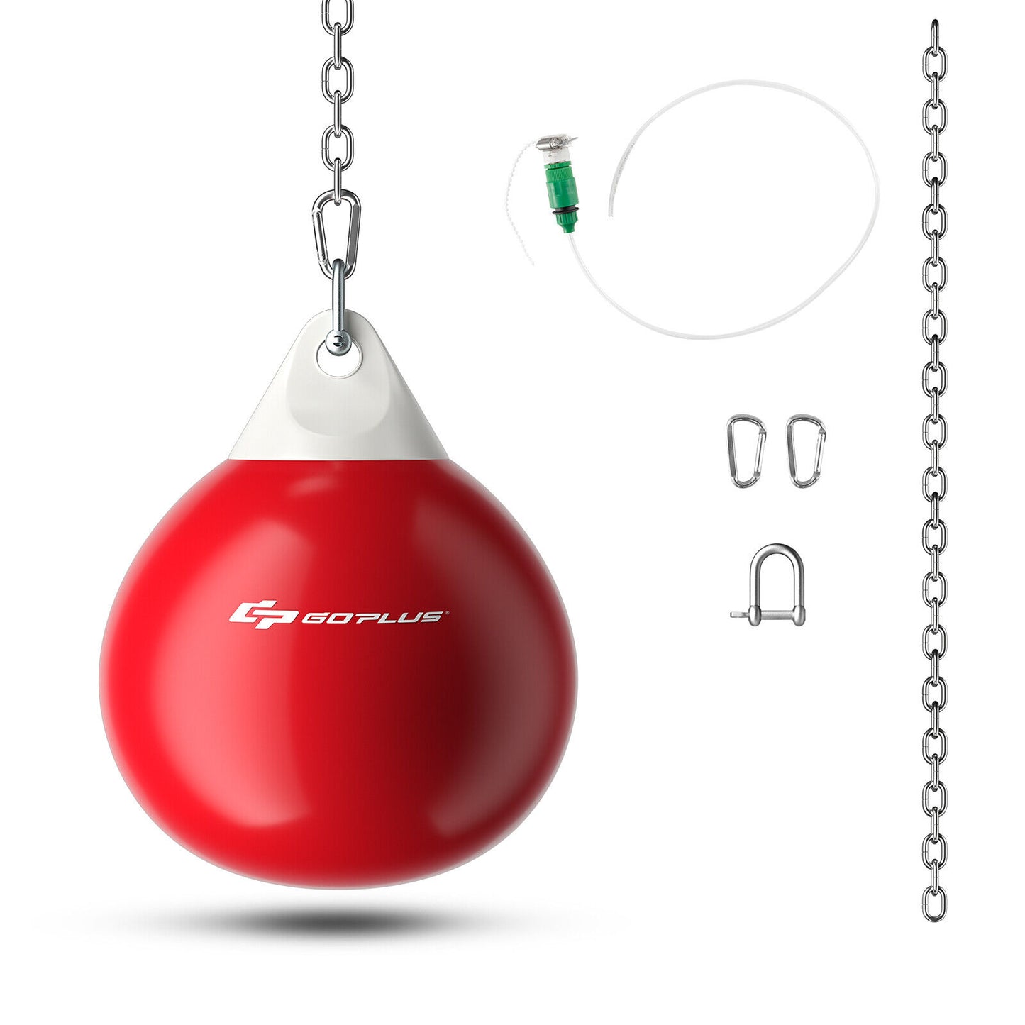 18 Inch 110 Pound Heavy Punching Water Aqua Bag with Adjustable Metal Chain-Red Kids Crystal