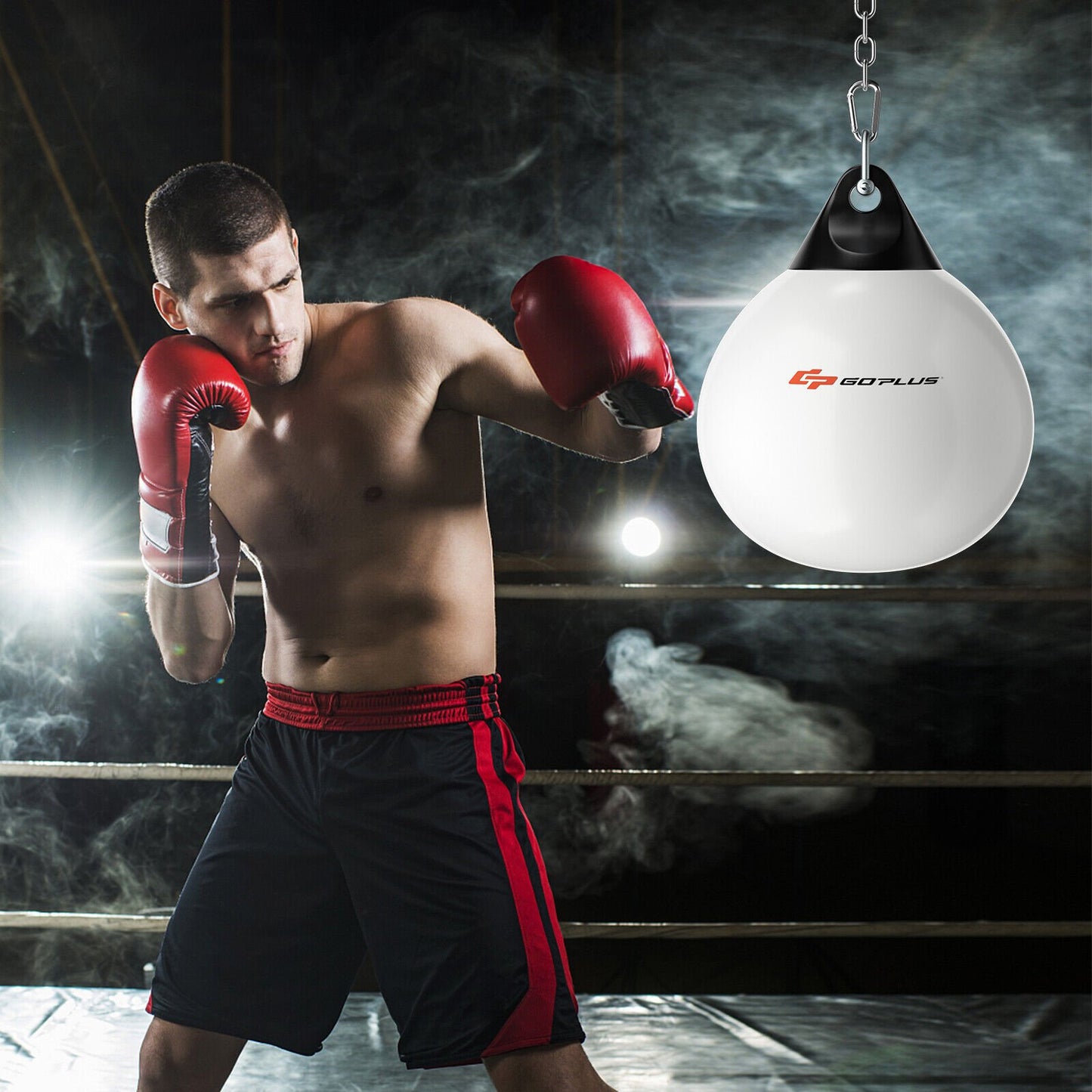 18 Inch 110 Pound Heavy Punching Water Aqua Bag with Adjustable Metal Chain-White Kids Crystal