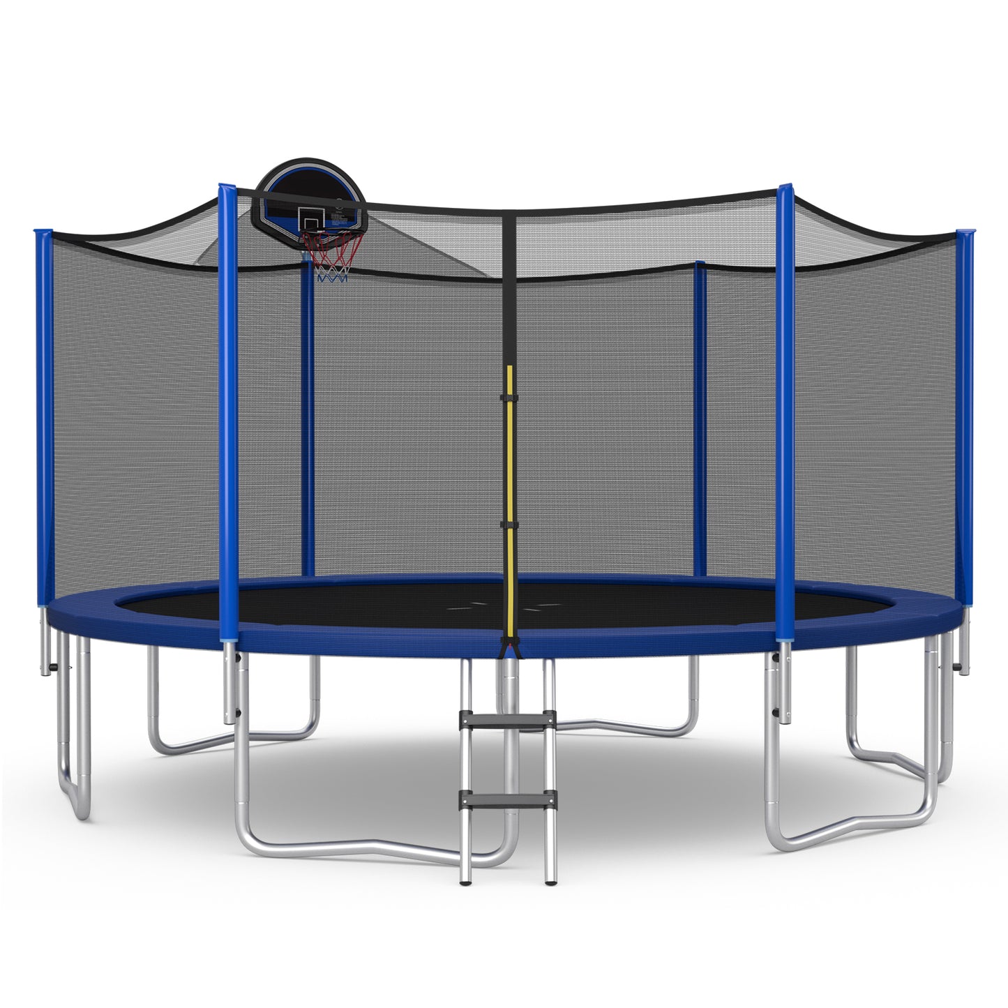 12/14/15/16 Feet Outdoor Recreational Trampoline with Enclosure Net-16 ft Kids Crystal