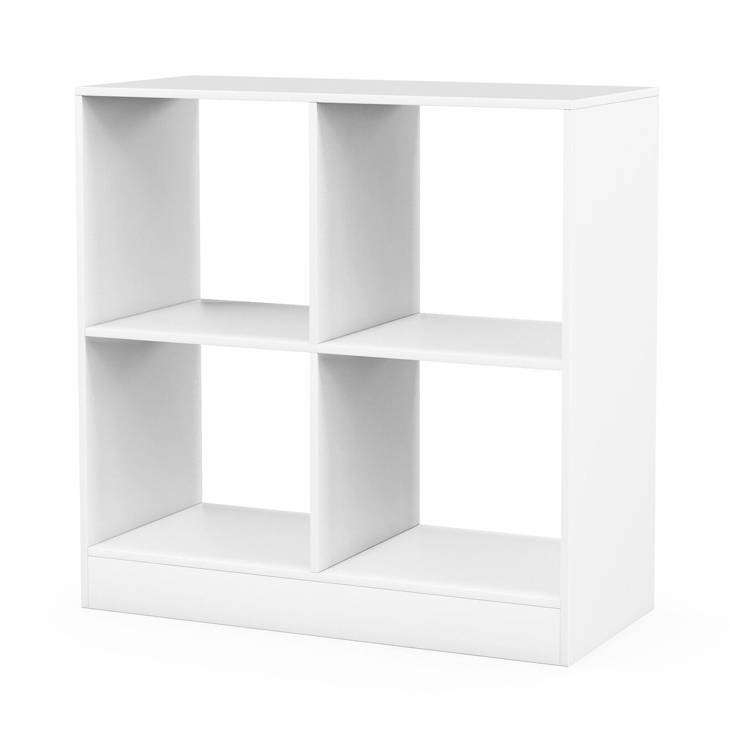 4-Cube Kids Bookcase with Open Shelves-White Kids Crystal