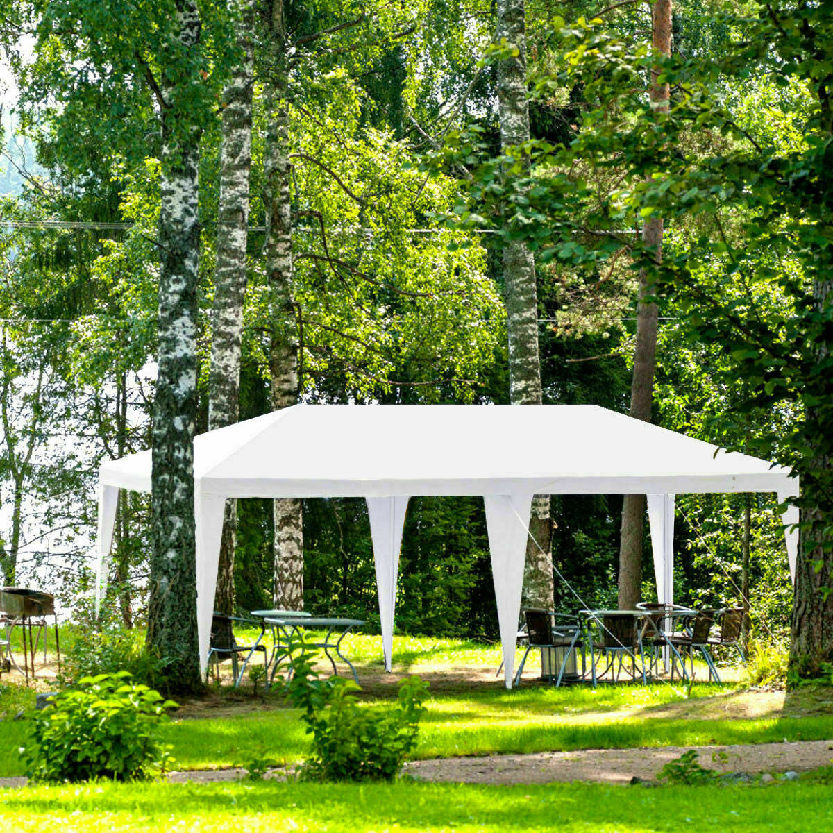 10 x 20 Feet Outdoor Party Wedding Canopy Tent with Removable Walls and Carry Bag Kids Crystal