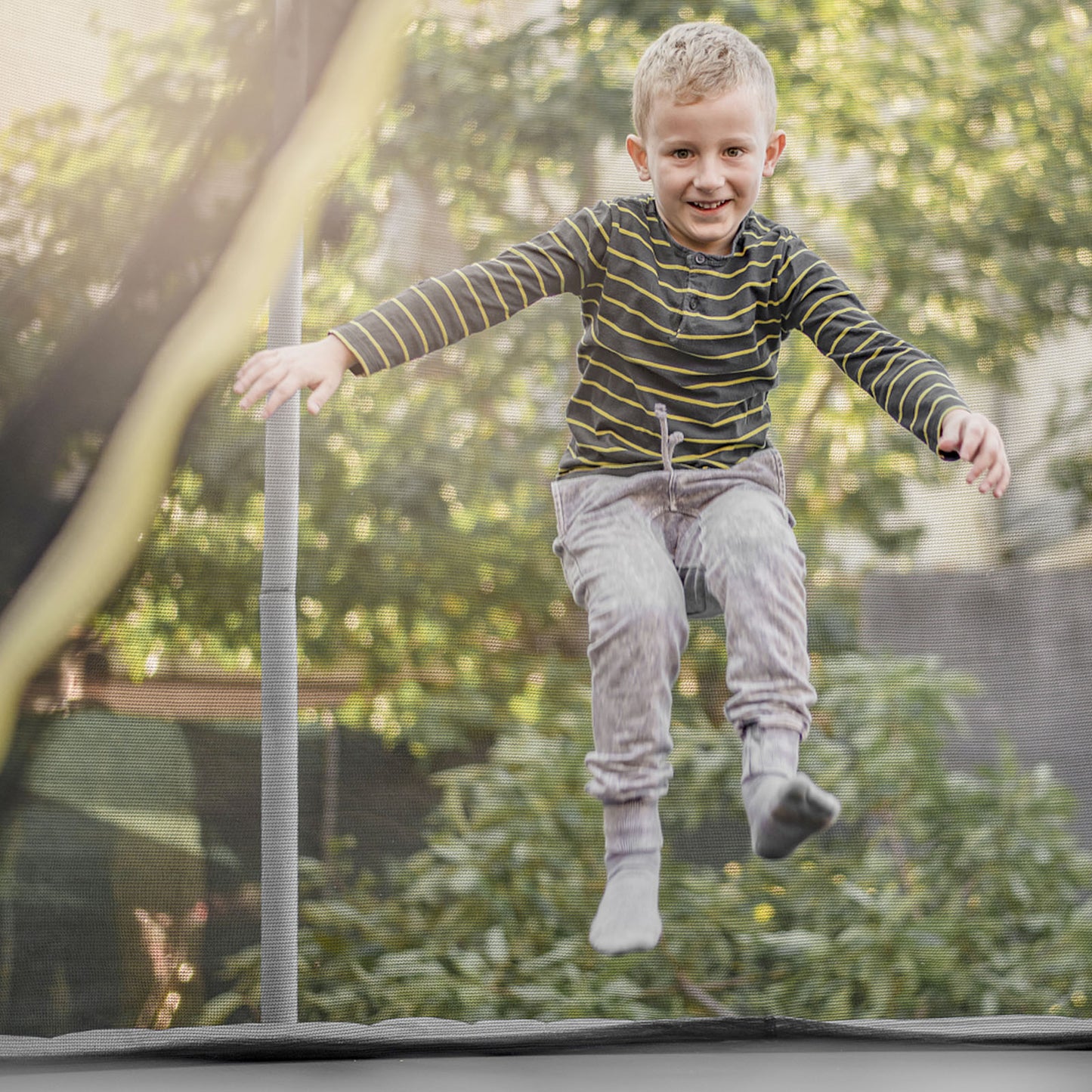 15/16 Feet Trampoline Replacement Safety Net with Adjustable Straps-15 ft Kids Crystal