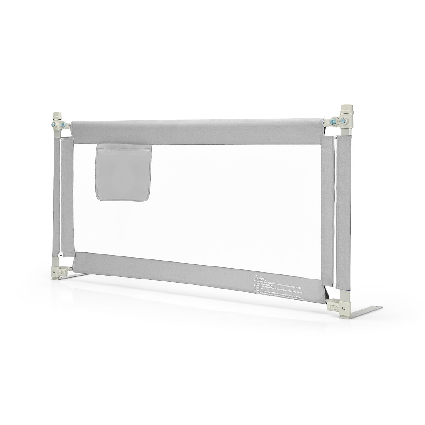 57 Inch Toddlers Vertical Lifting Baby Bed Rail Guard with Lock-Gray Kids Crystal