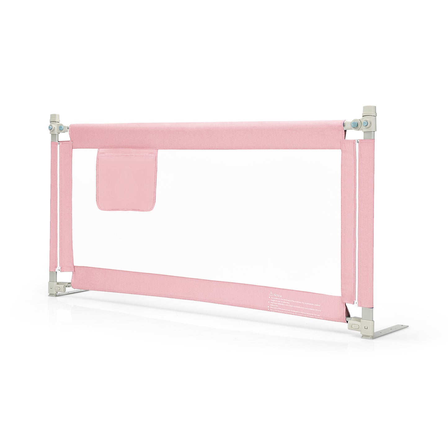 57 Inch Toddlers Vertical Lifting Baby Bed Rail Guard with Lock-Pink Kids Crystal
