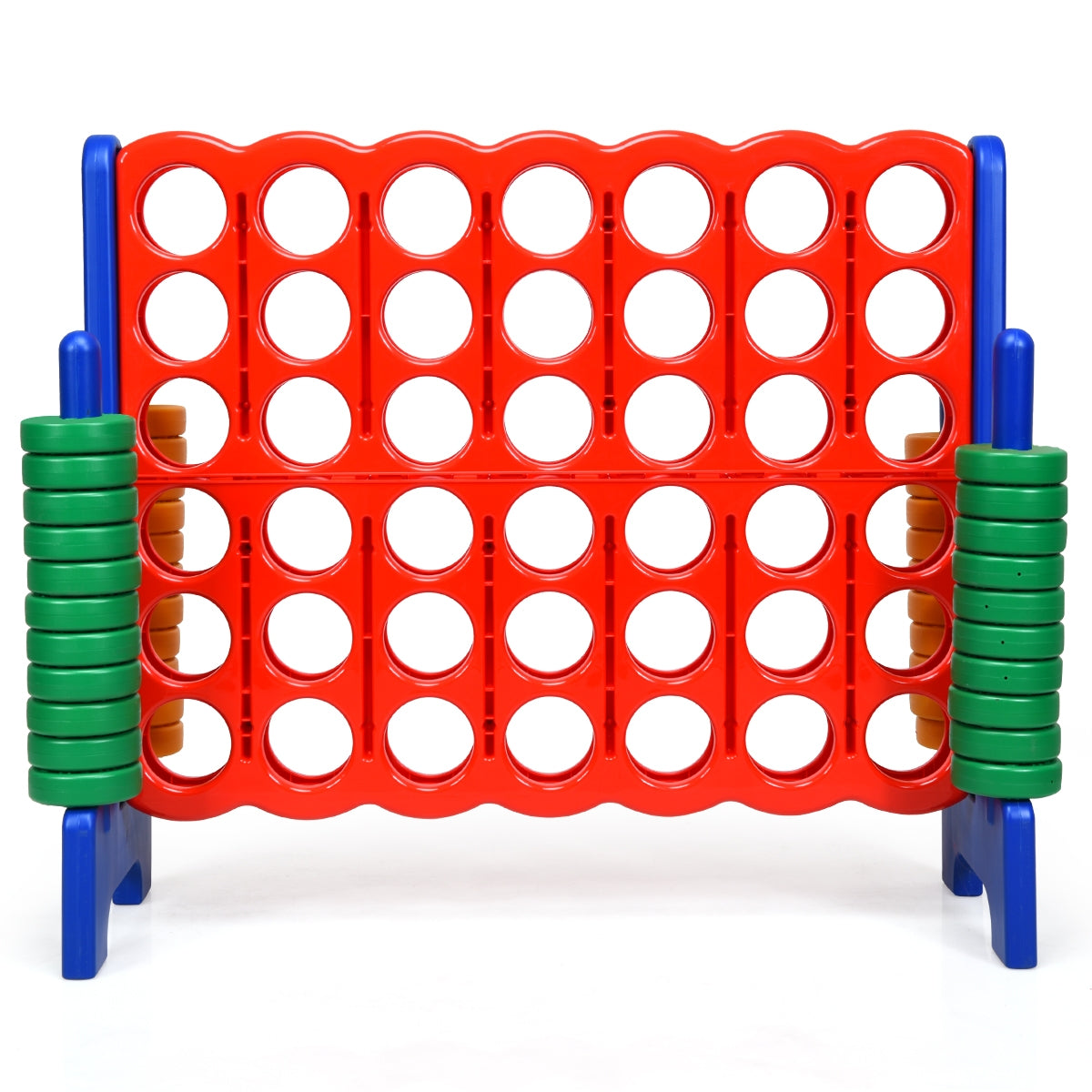 Jumbo 4-to-Score Giant Game Set with 42 Jumbo Rings and Quick-Release Slider-Blue Kids Crystal