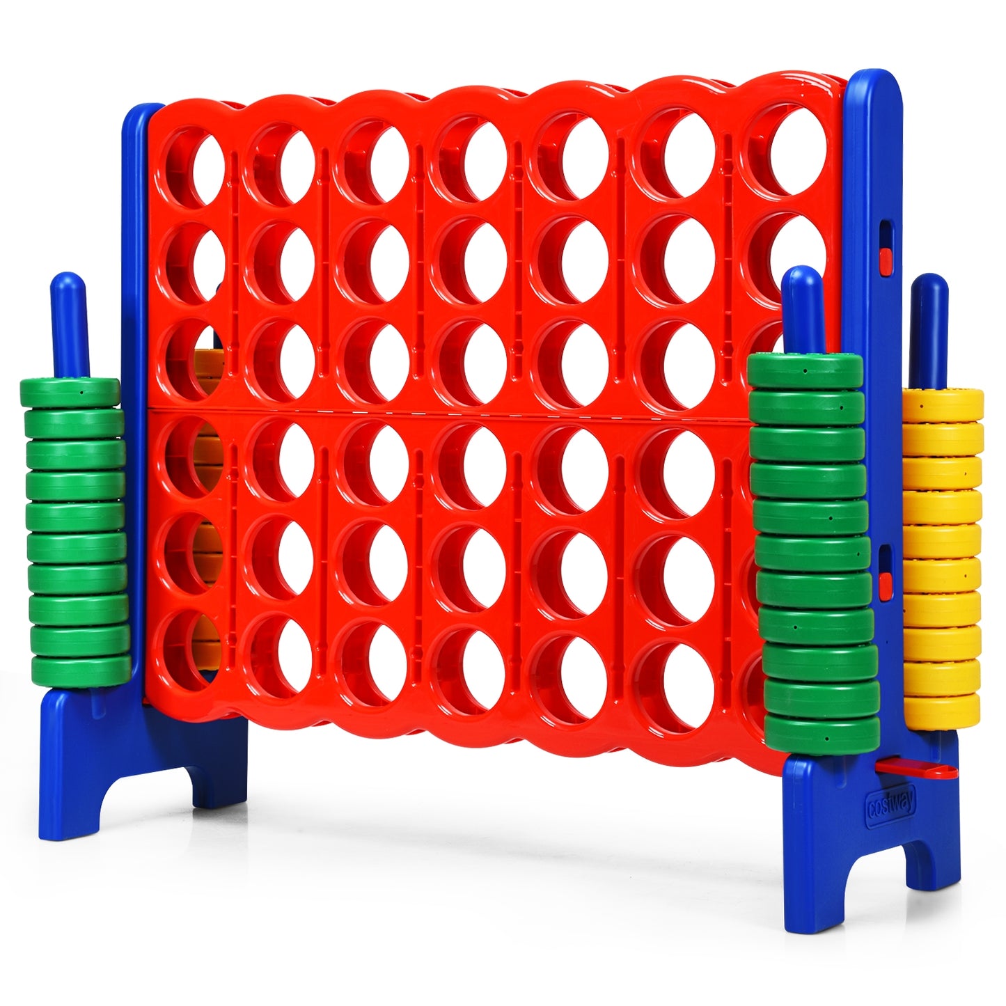 Jumbo 4-to-Score Giant Game Set with 42 Jumbo Rings and Quick-Release Slider-Blue Kids Crystal