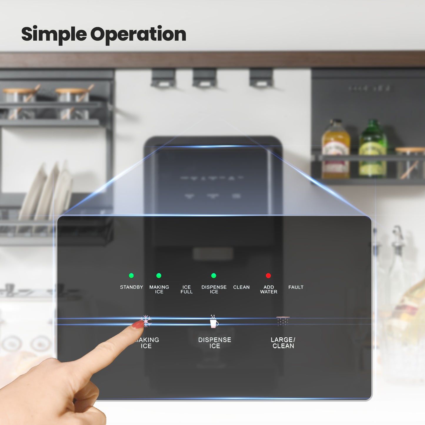 Self Dispensing Countertop Nugget Ice Maker-Silver Kids Crystal