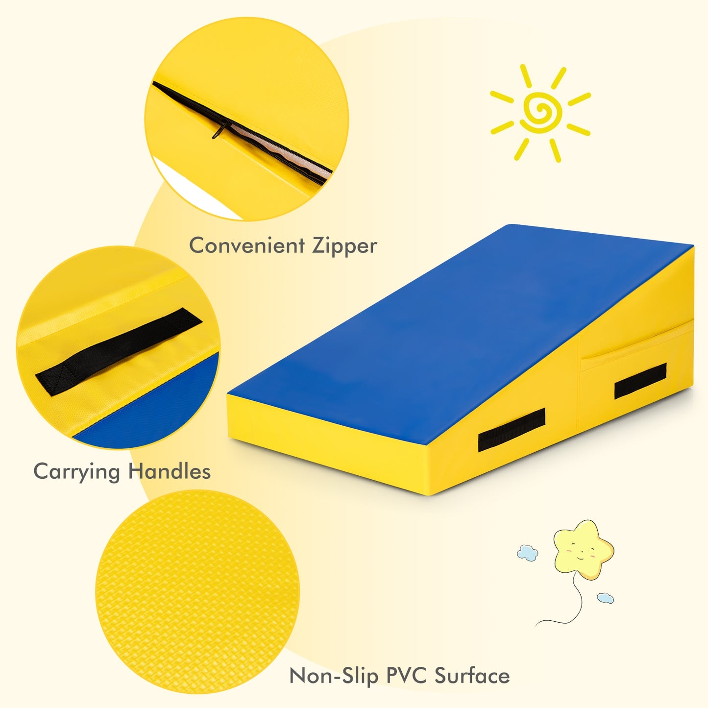 Incline Wedge Ramp Gymnastics Mat Kids Crystal