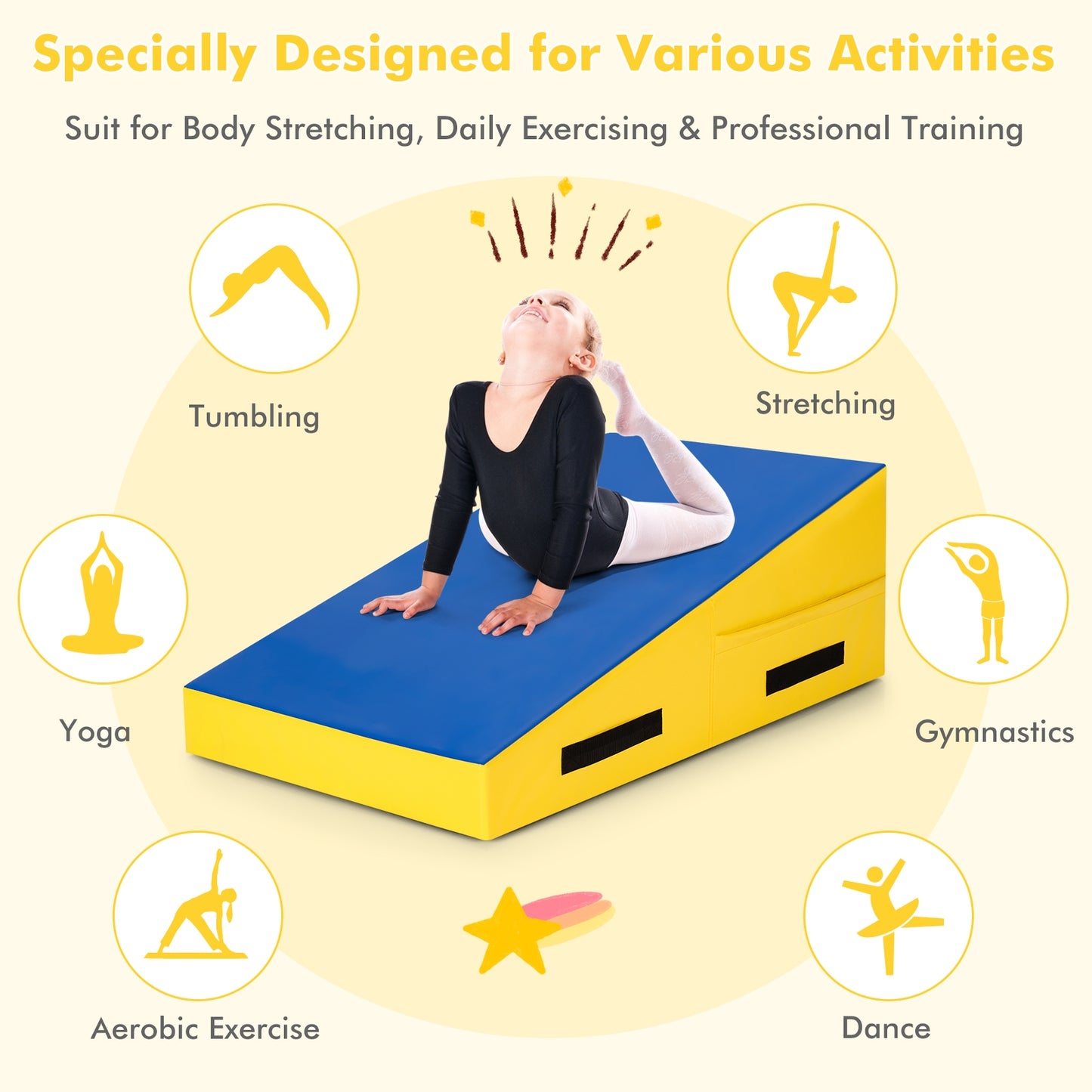 Incline Wedge Ramp Gymnastics Mat Kids Crystal