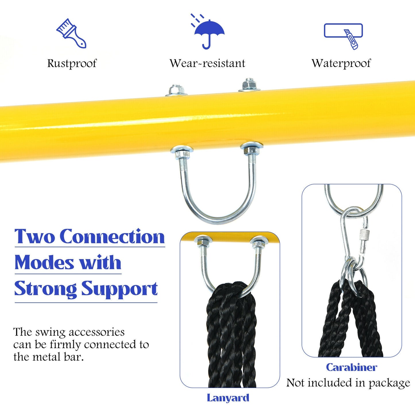 Extra Large Heavy Duty A-Frame Steel Swing Stand Kids Crystal