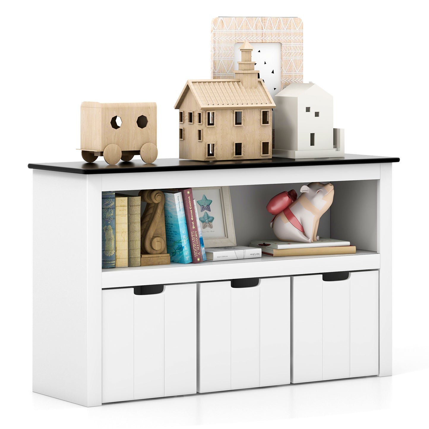 Kids Toy Storage Organizer with Blackboard Top-3-Drawer Kids Crystal
