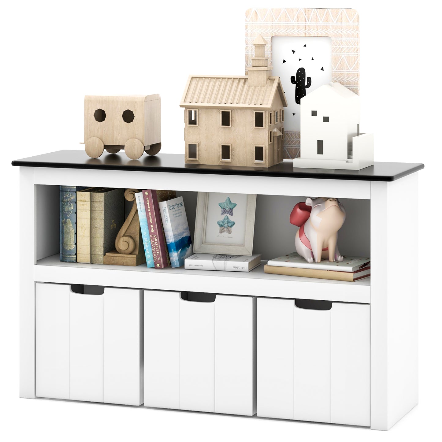 Kids Toy Storage Organizer with Blackboard Top-3-Drawer Kids Crystal