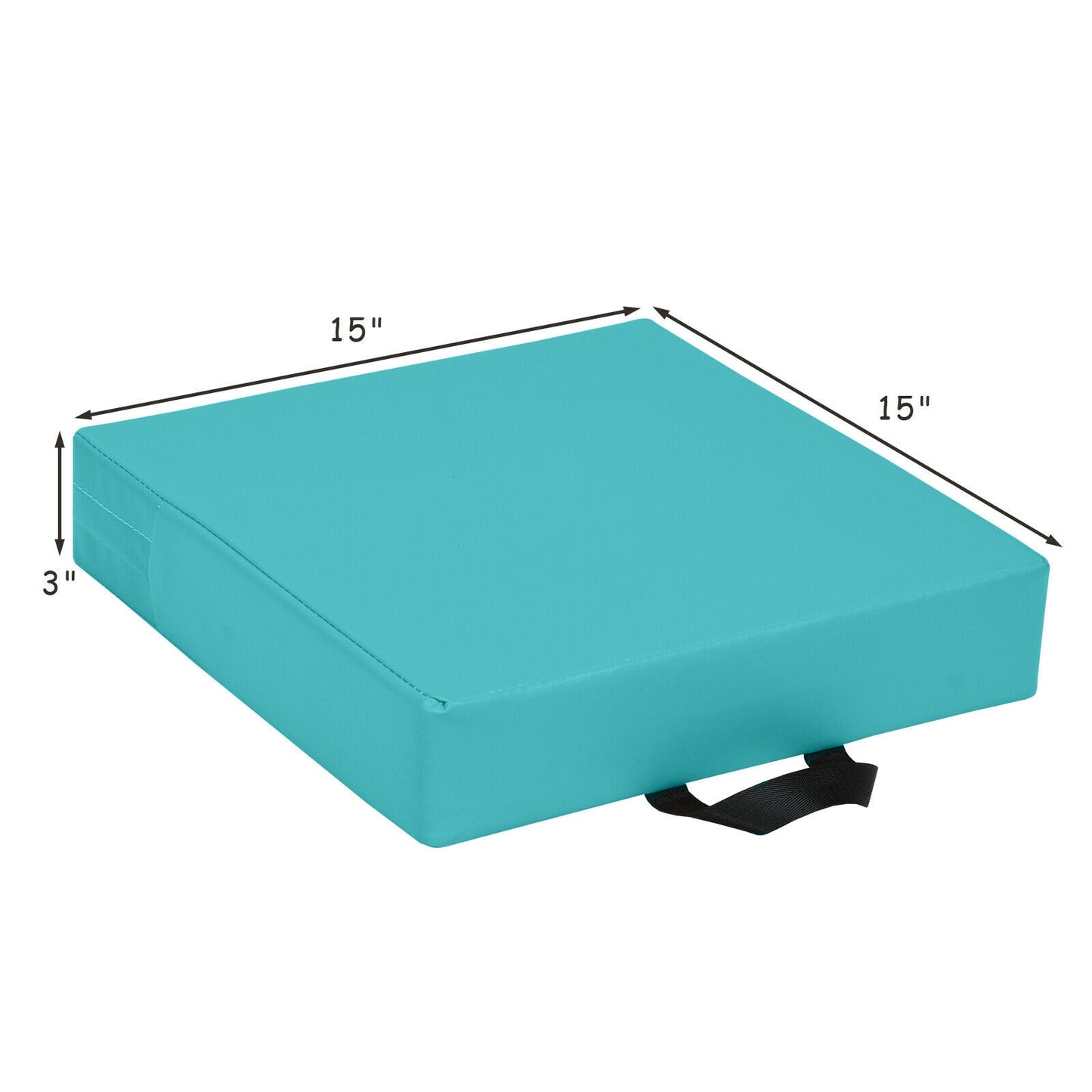 6 Pieces 15 Inches Square Toddler Floor Cushions Flexible Soft Foam Seating with Handles-Blue Kids Crystal