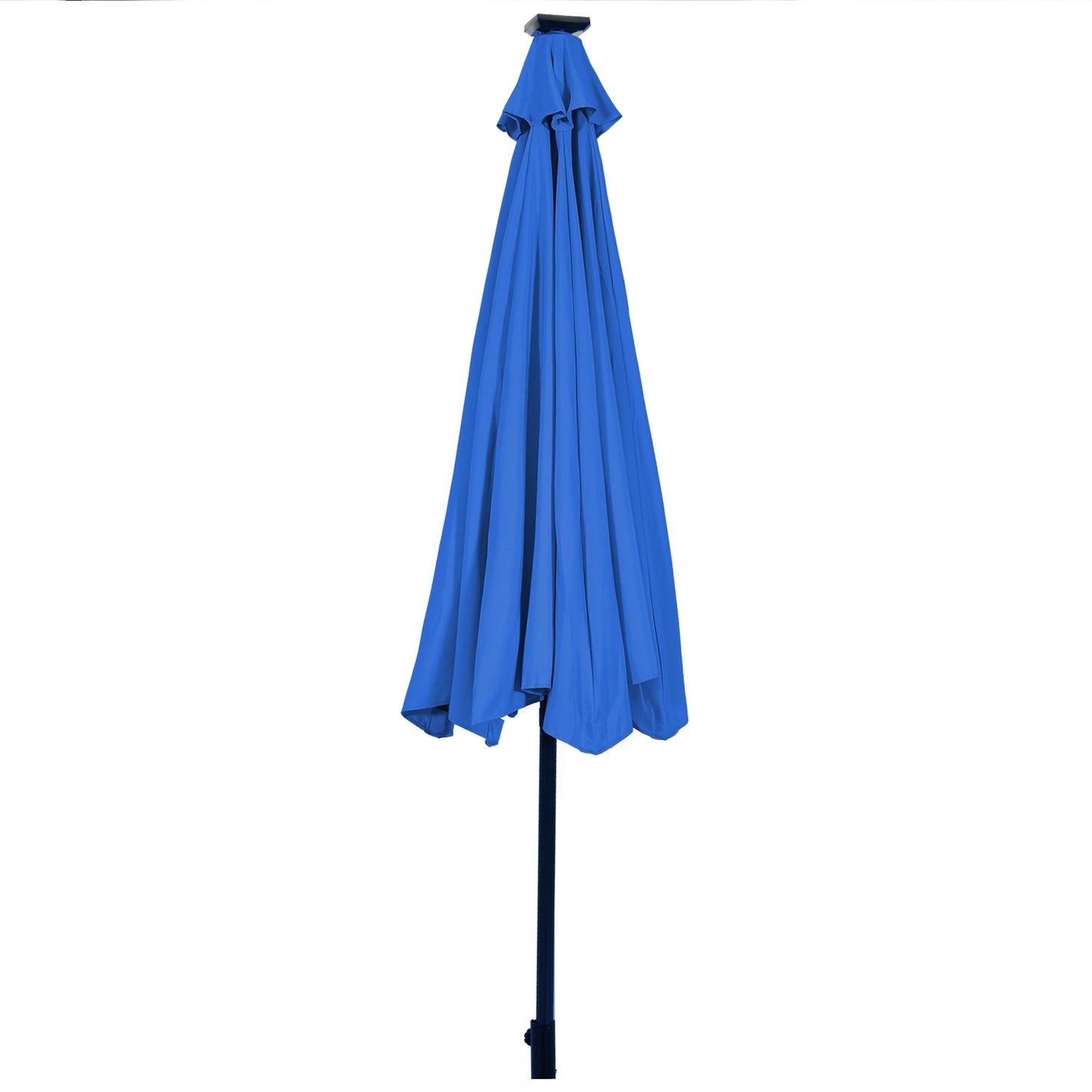 10' Solar LED Lighted Patio Market Umbrella Shade Tilt Adjustment Crank-Blue Kids Crystal