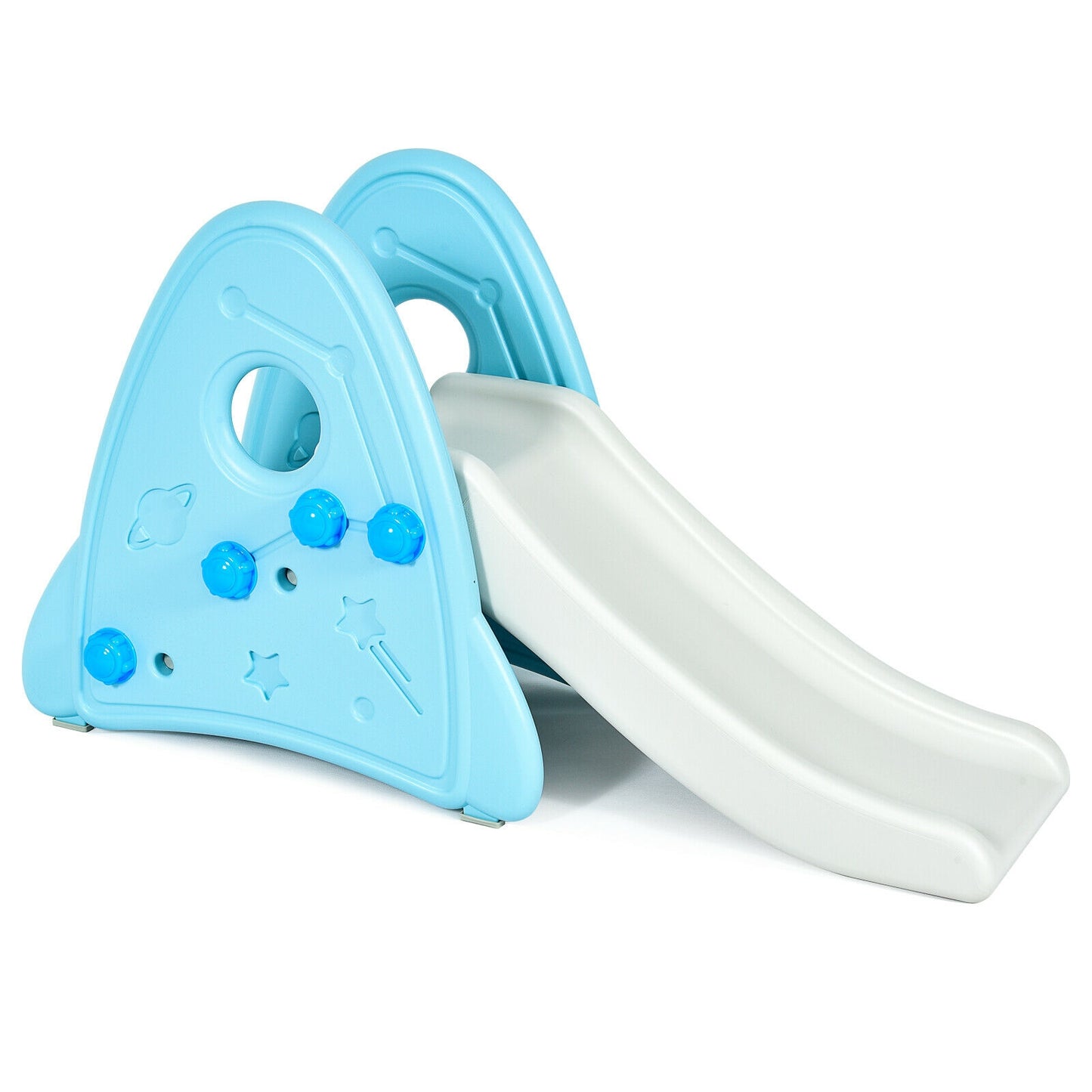 Freestanding Baby Slide Indoor First Play Climber Slide Set for Boys Girls-Blue Kids Crystal