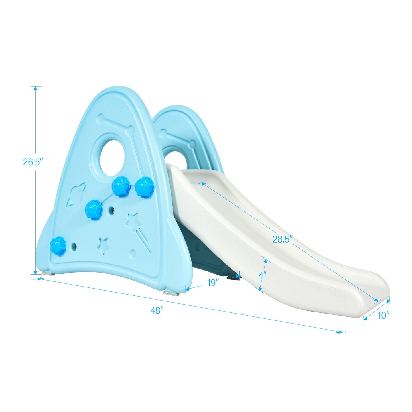 Freestanding Baby Slide Indoor First Play Climber Slide Set for Boys Girls-Blue Kids Crystal