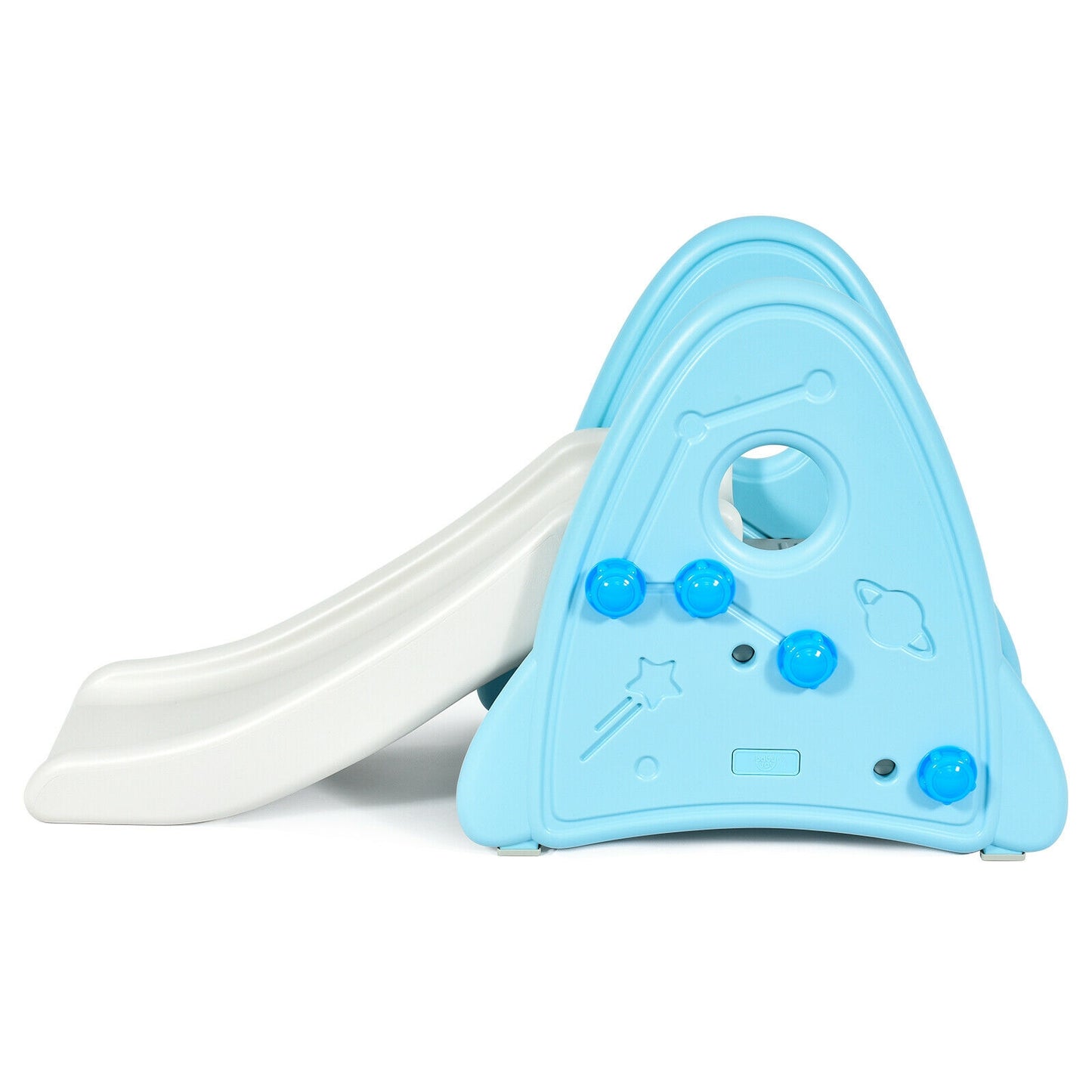 Freestanding Baby Slide Indoor First Play Climber Slide Set for Boys Girls-Blue Kids Crystal
