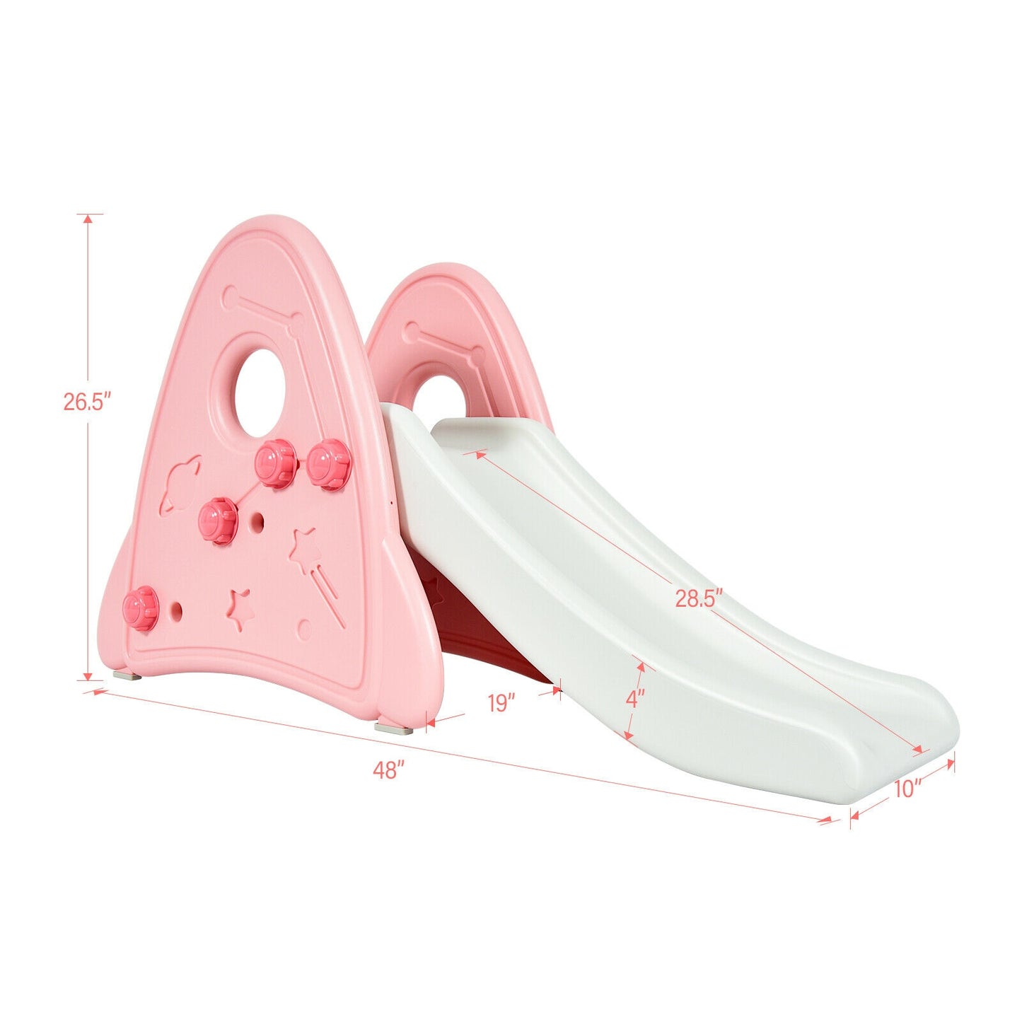 Freestanding Baby Slide Indoor First Play Climber Slide Set for Boys Girls-Pink Kids Crystal