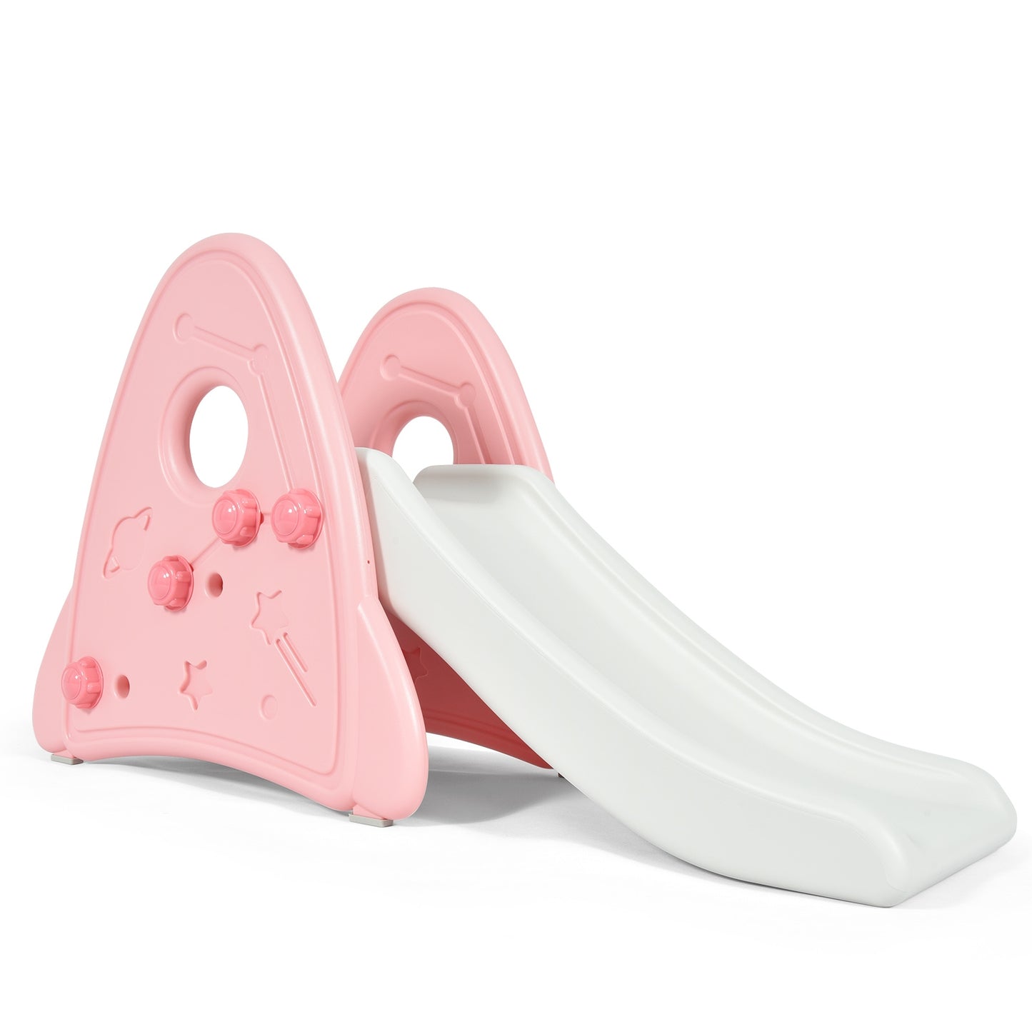 Freestanding Baby Slide Indoor First Play Climber Slide Set for Boys Girls-Pink Kids Crystal