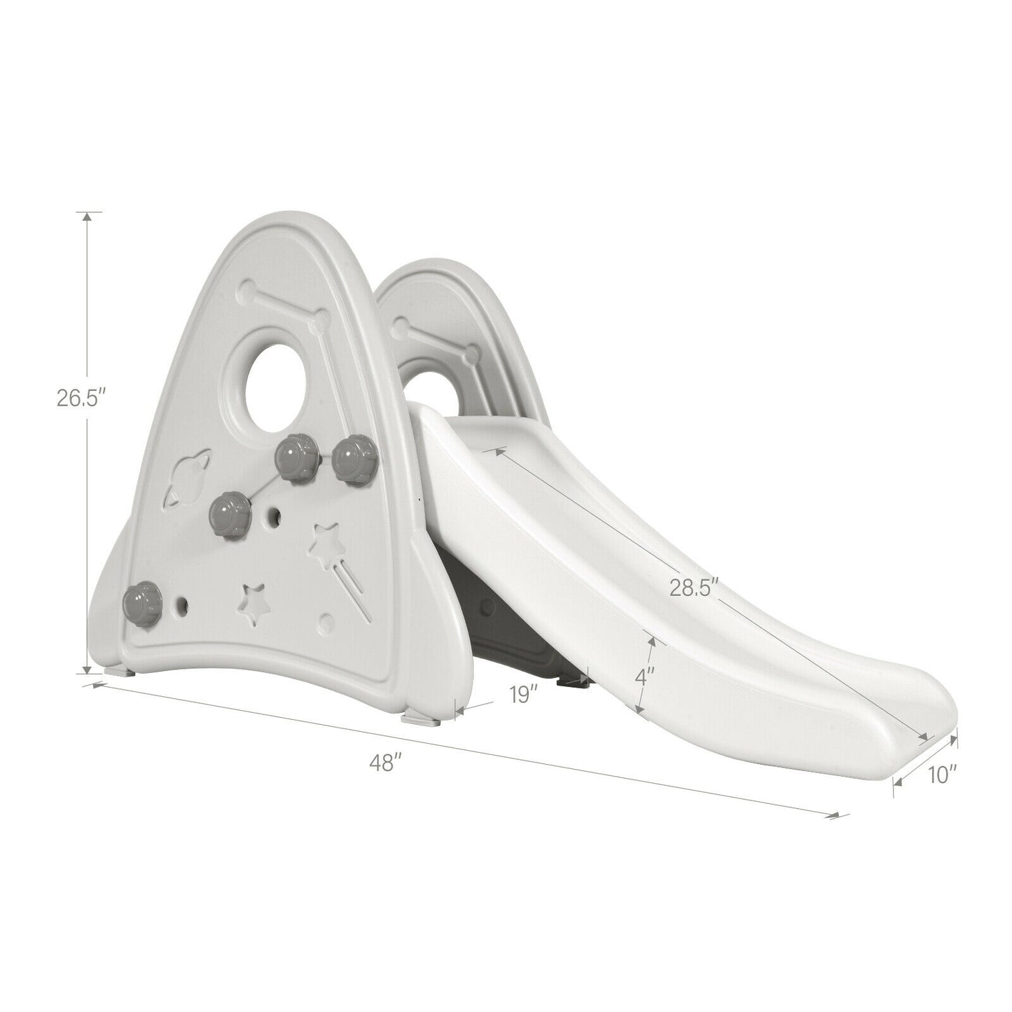 Freestanding Baby Slide Indoor First Play Climber Slide Set for Boys Girls-Gray Kids Crystal