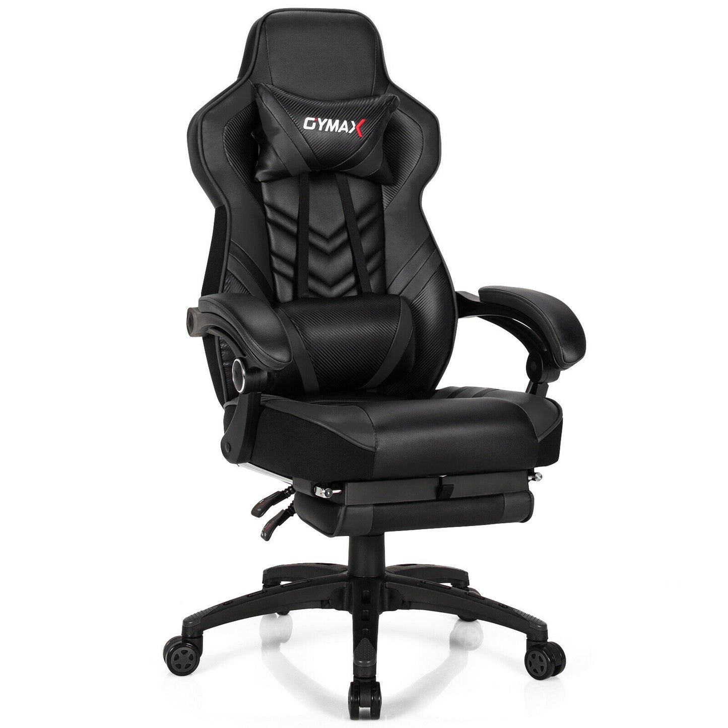 Adjustable Gaming Chair with Footrest for Home Office-Black Kids Crystal