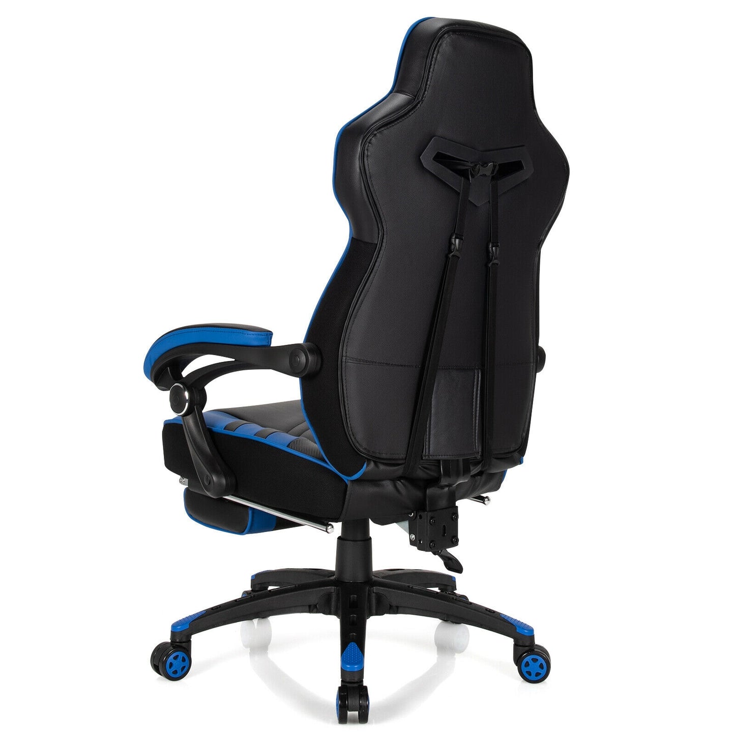 Adjustable Gaming Chair with Footrest for Home Office-Blue Kids Crystal