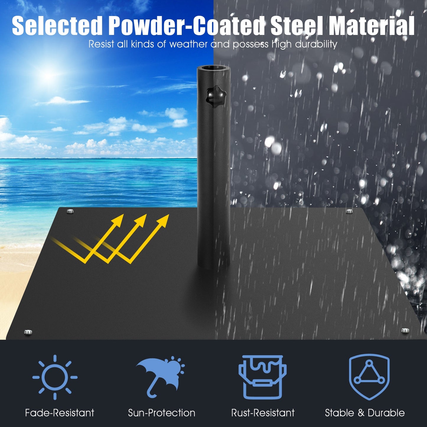 20 Inches Patio Umbrella Base with 4 Adjustable Footpads Kids Crystal