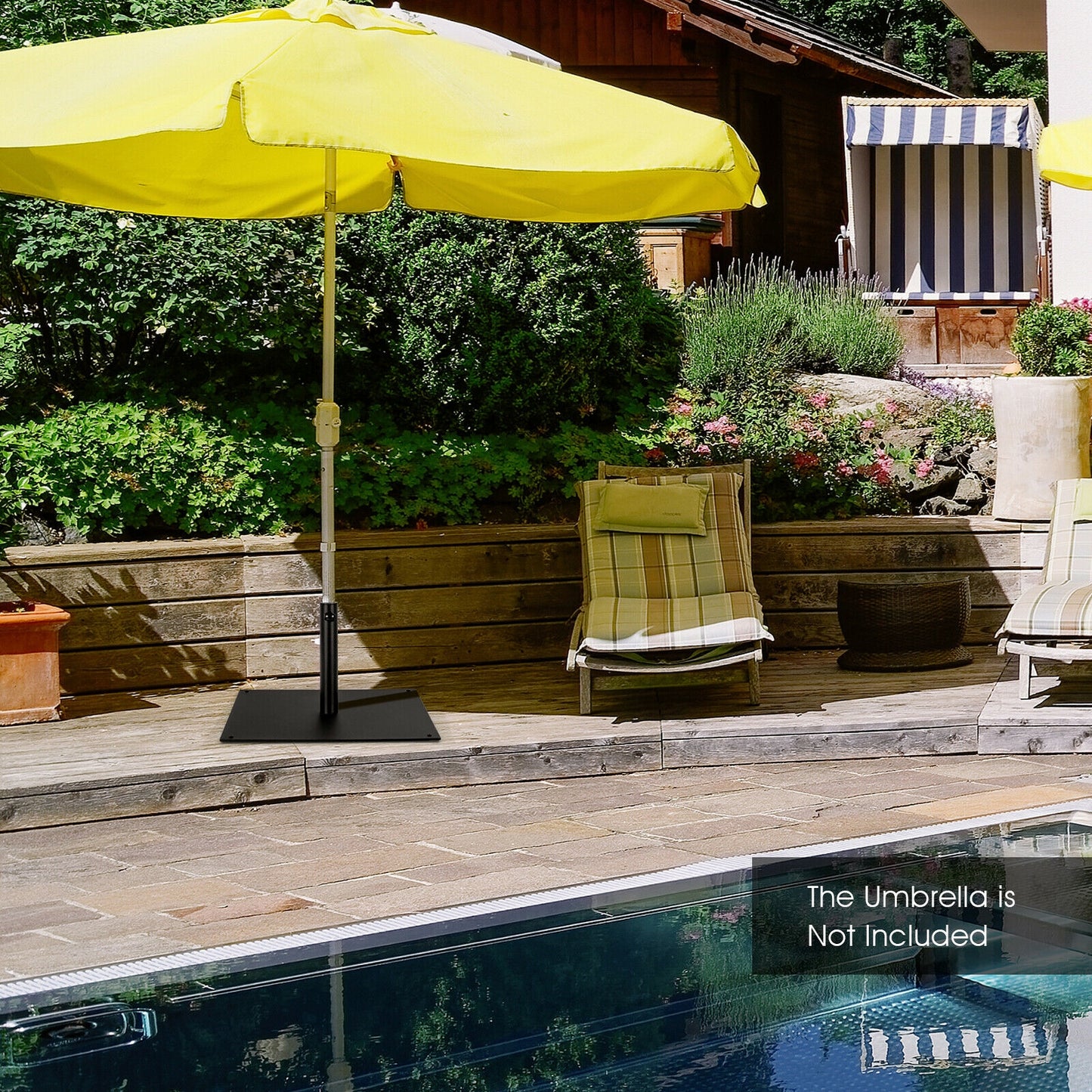 42 LBS Weighted 25 Inch Square Patio Umbrella Base Kids Crystal