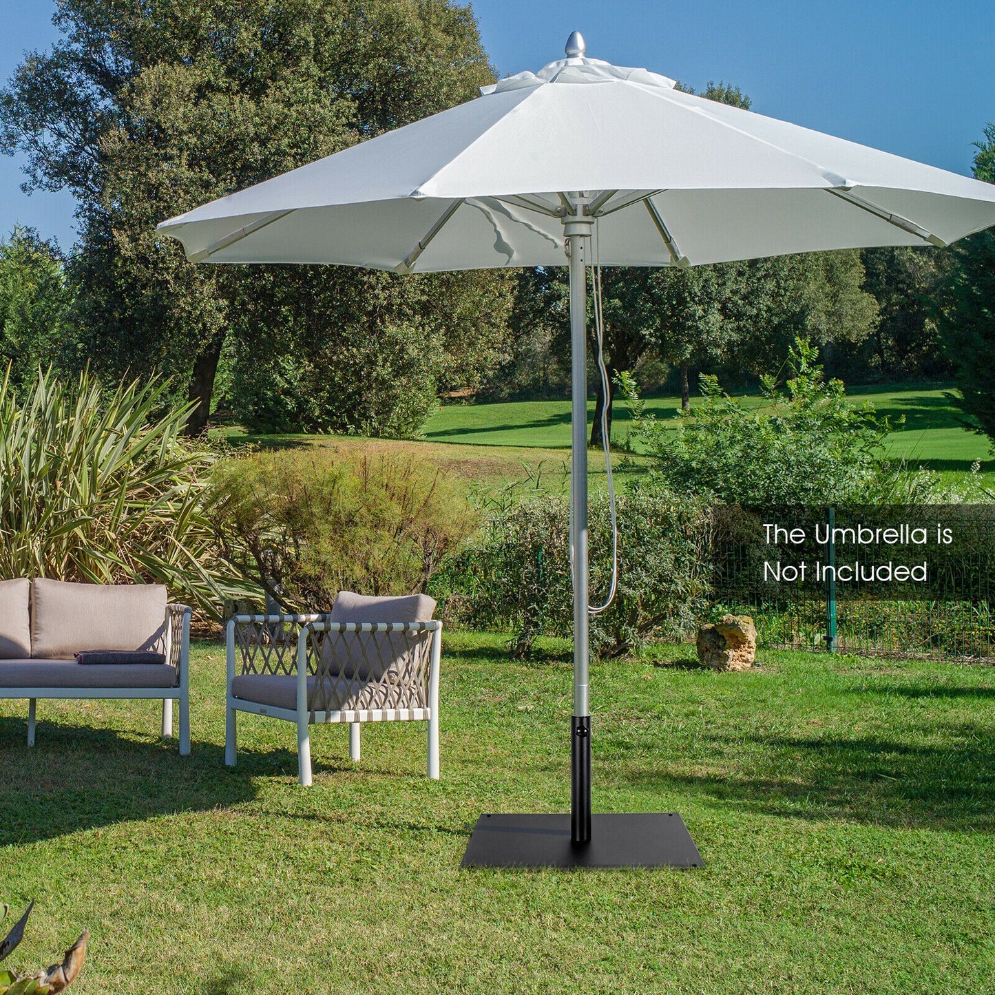 42 LBS Weighted 25 Inch Square Patio Umbrella Base Kids Crystal