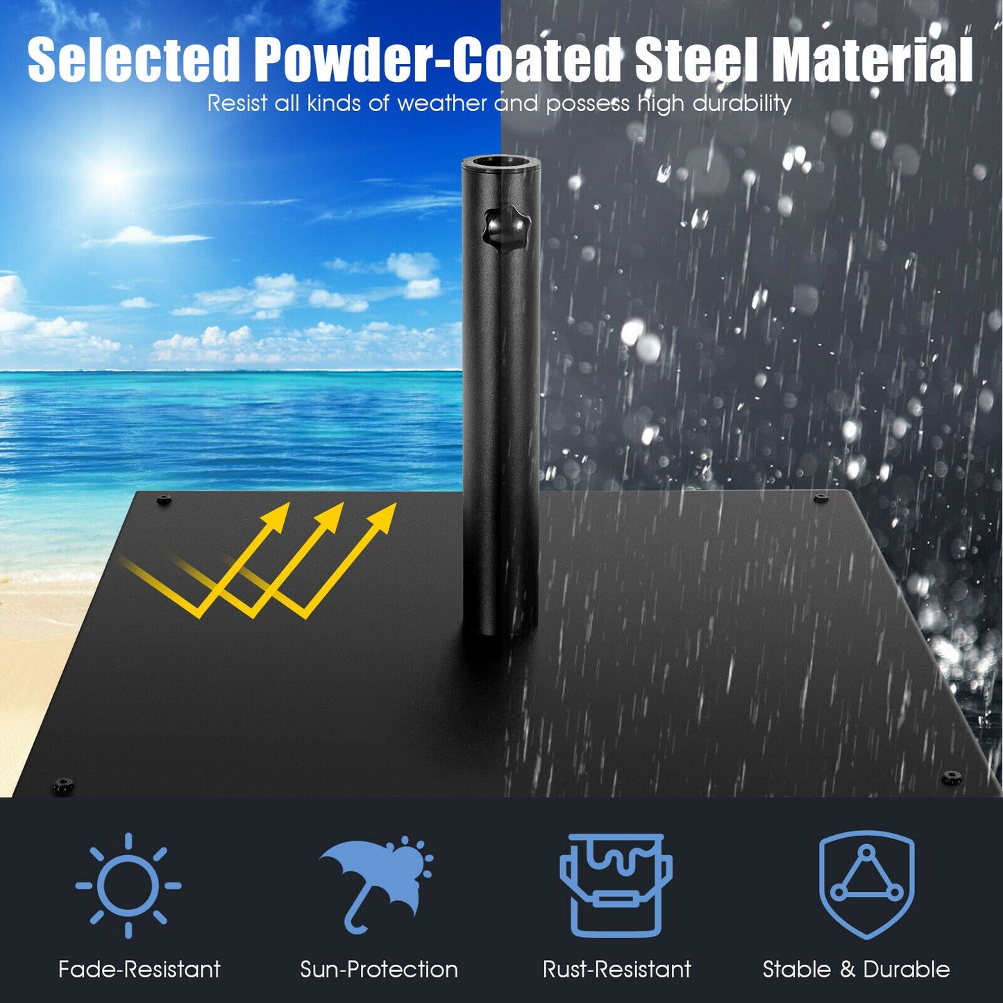 42 LBS Weighted 25 Inch Square Patio Umbrella Base Kids Crystal