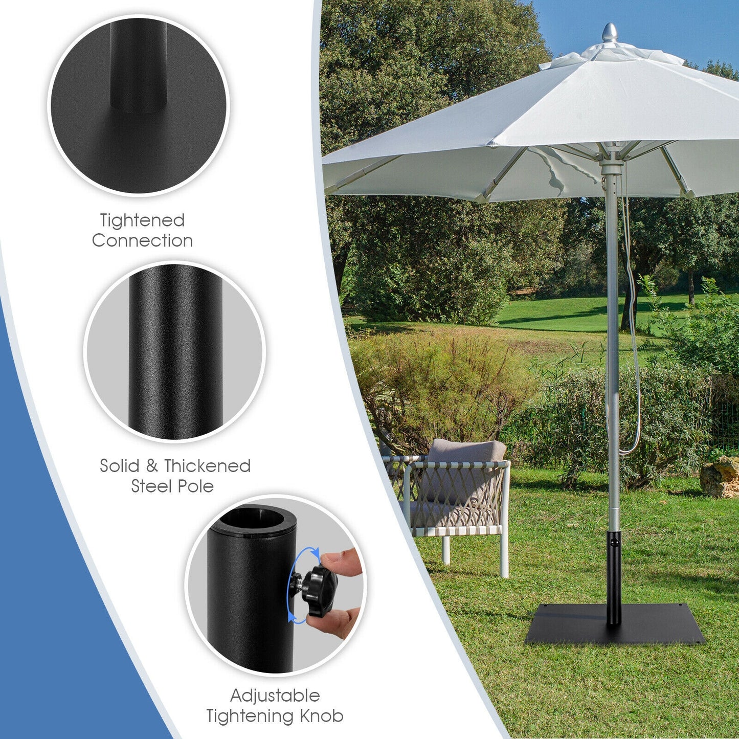 42 LBS Weighted 25 Inch Square Patio Umbrella Base Kids Crystal