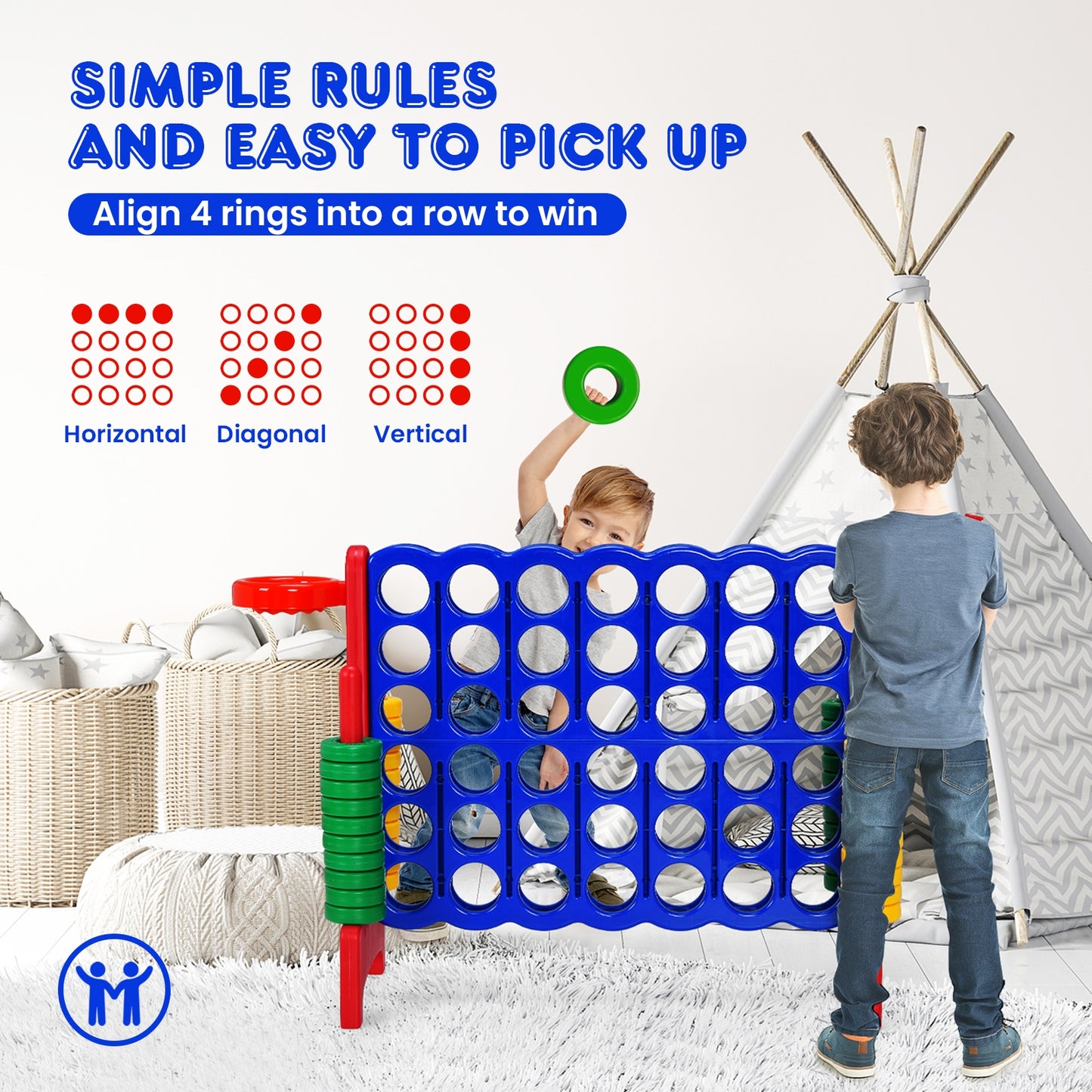 2.5ft 4-to-Score Giant Game Set-Red Kids Crystal