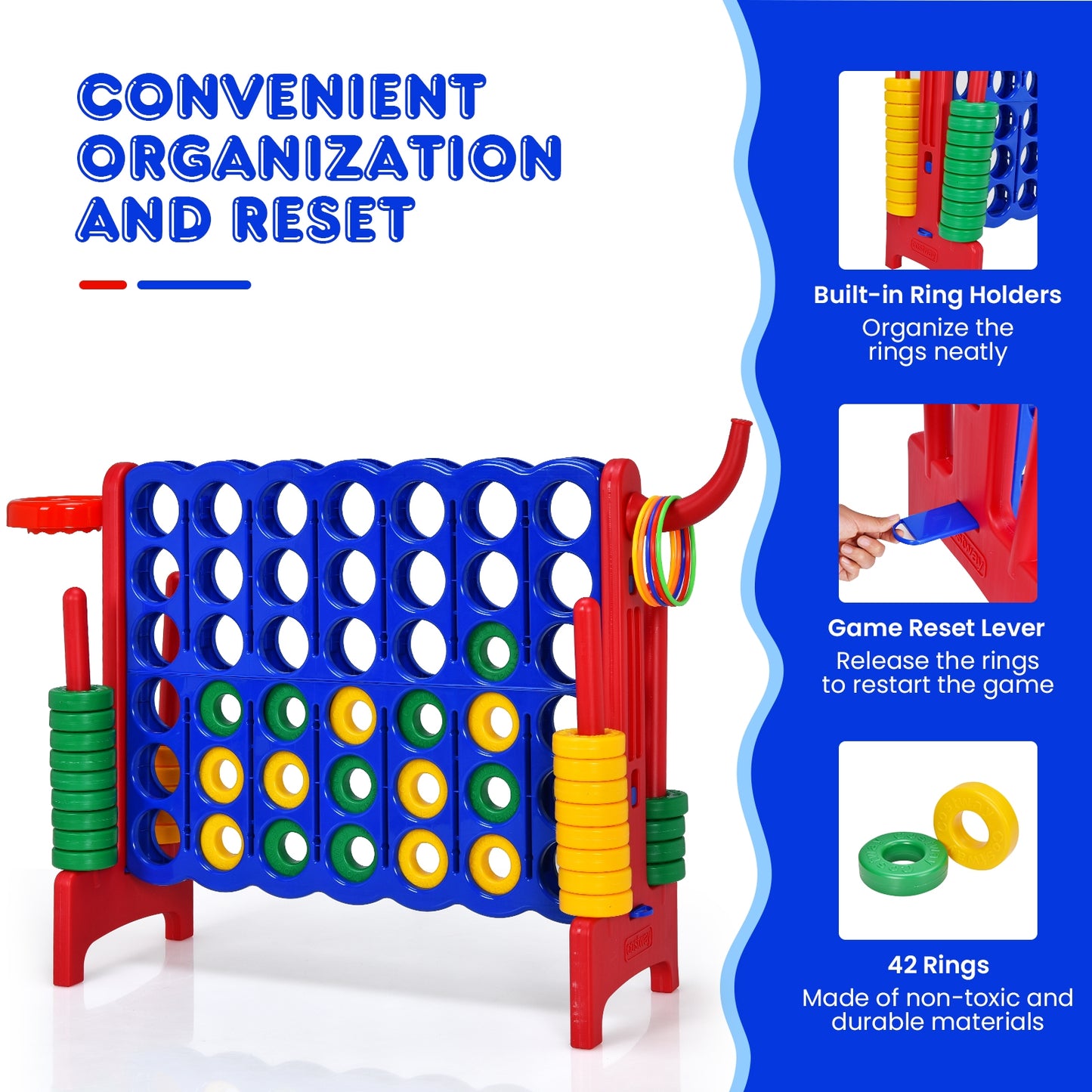 2.5ft 4-to-Score Giant Game Set-Red Kids Crystal