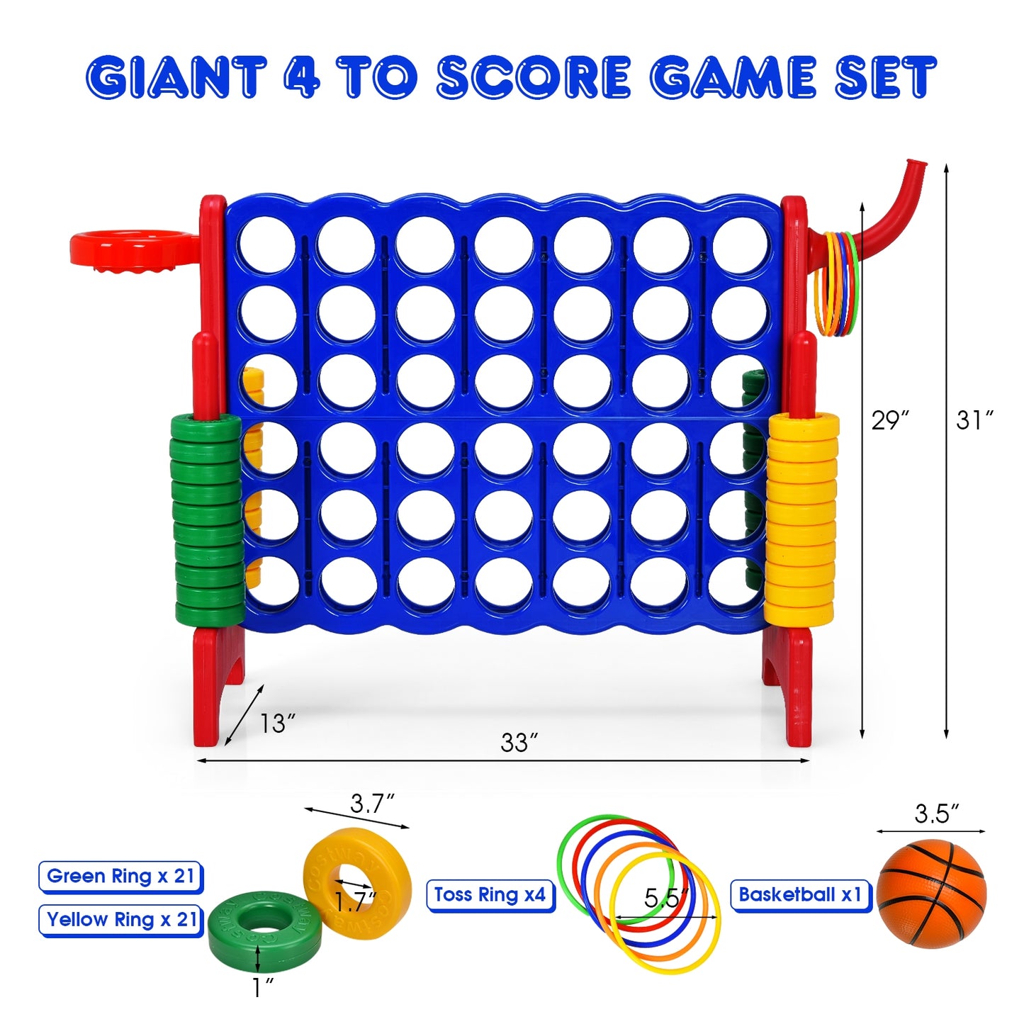 2.5ft 4-to-Score Giant Game Set-Red Kids Crystal