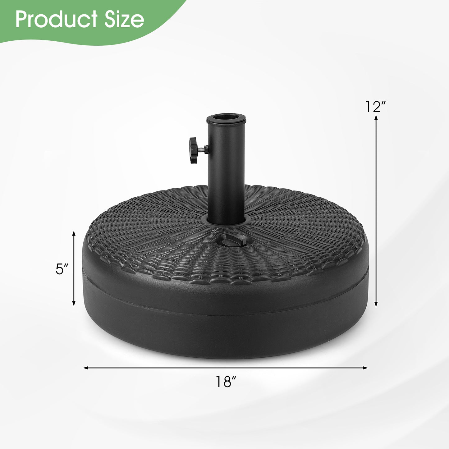 18 Inch Fillable Heavy-Duty Round Umbrella Base Stand Kids Crystal