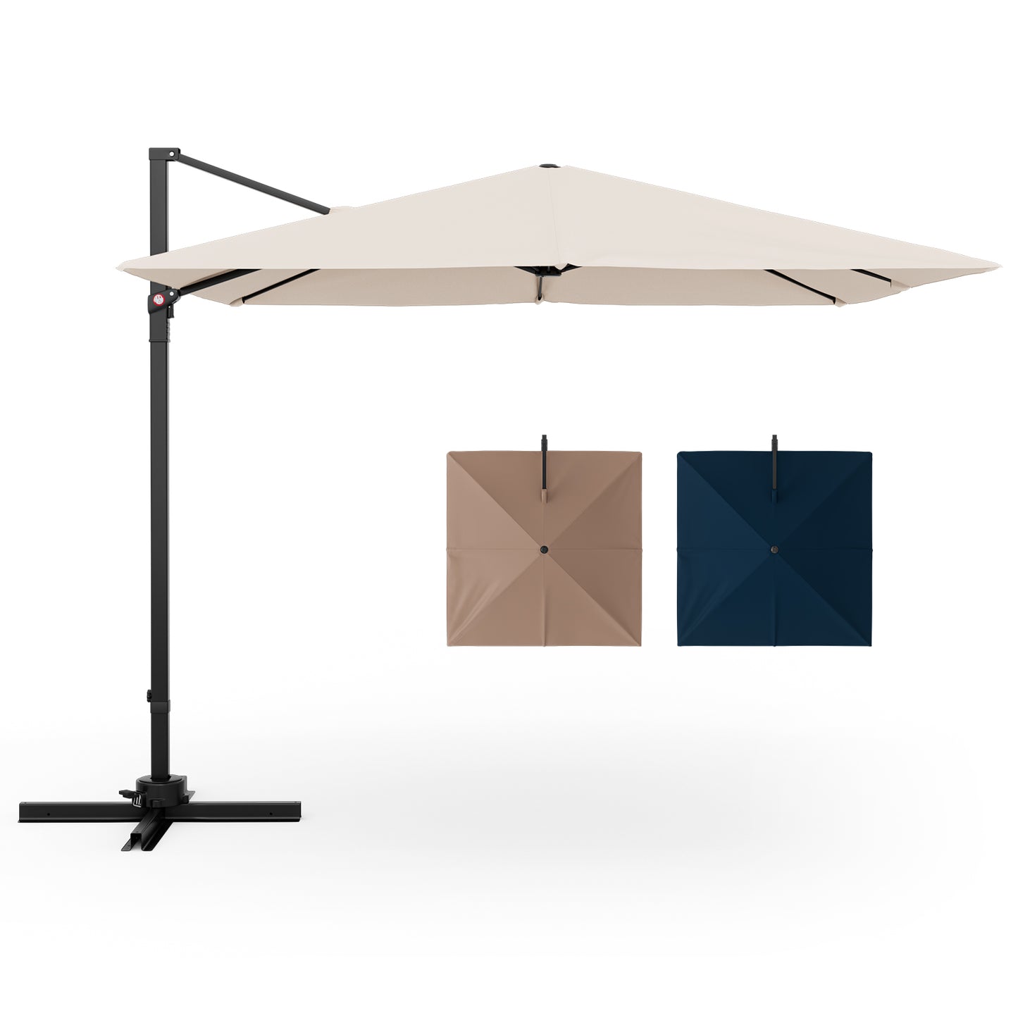 9.5 Feet Square Patio Cantilever Umbrella with 360° Rotation-Beige Kids Crystal