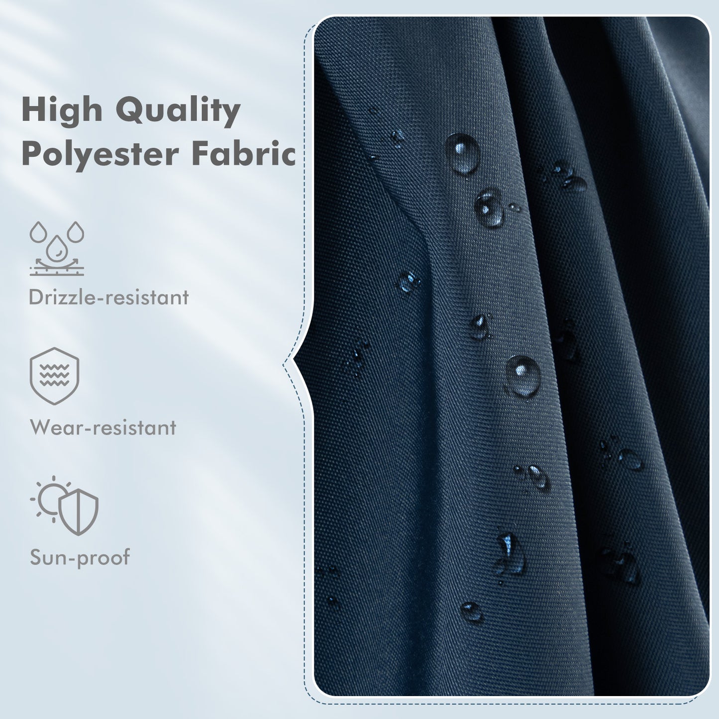 9.5 Feet Square Patio Cantilever Umbrella with 360° Rotation-Navy Kids Crystal