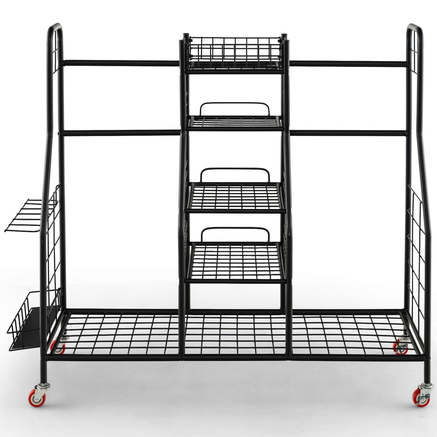 Double Golf Bag Rack with Removable Golf Club Stand and Wheels-Black Kids Crystal