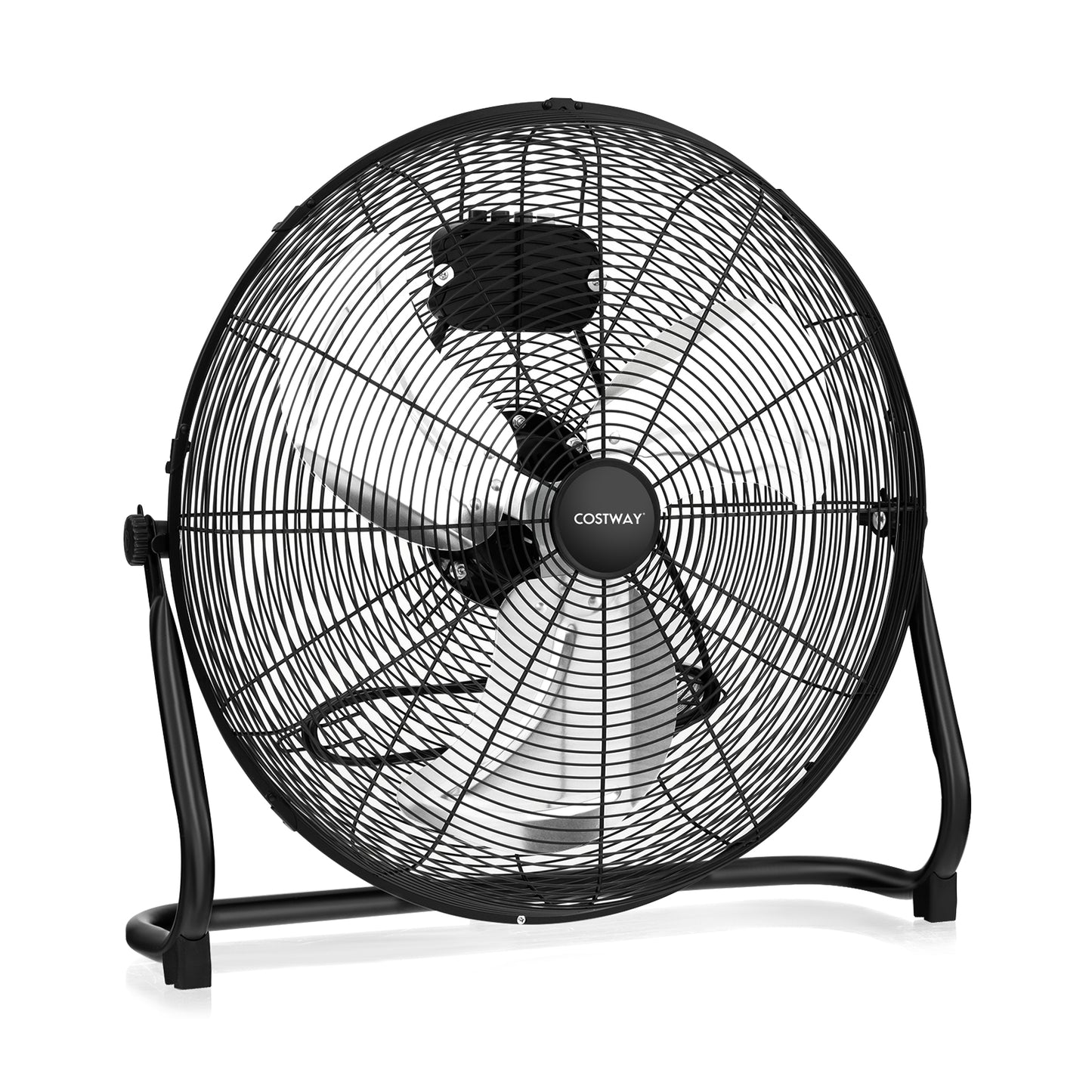 3-Speed High Velocity Floor Fan with Adjustable Tilt Angle and Handle-Black Kids Crystal
