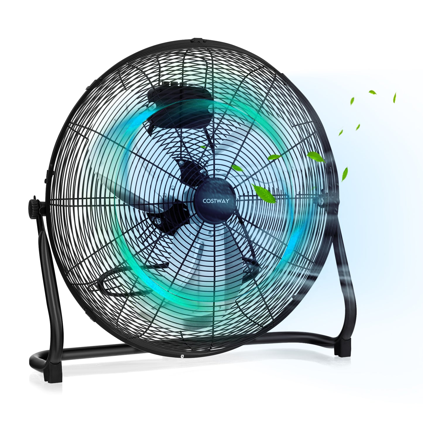 3-Speed High Velocity Floor Fan with Adjustable Tilt Angle and Handle-Black Kids Crystal