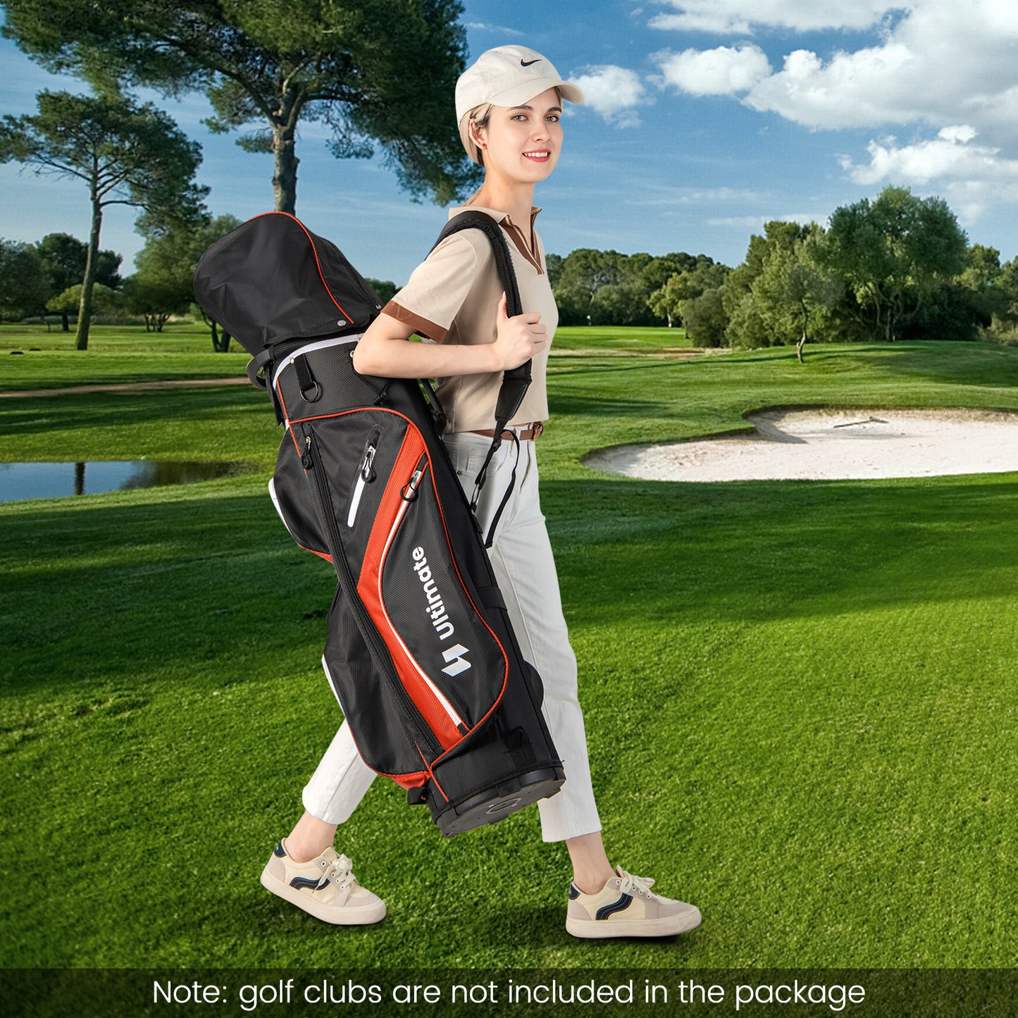Golf Cart Bag with 14 Way Top Dividers-Red Kids Crystal