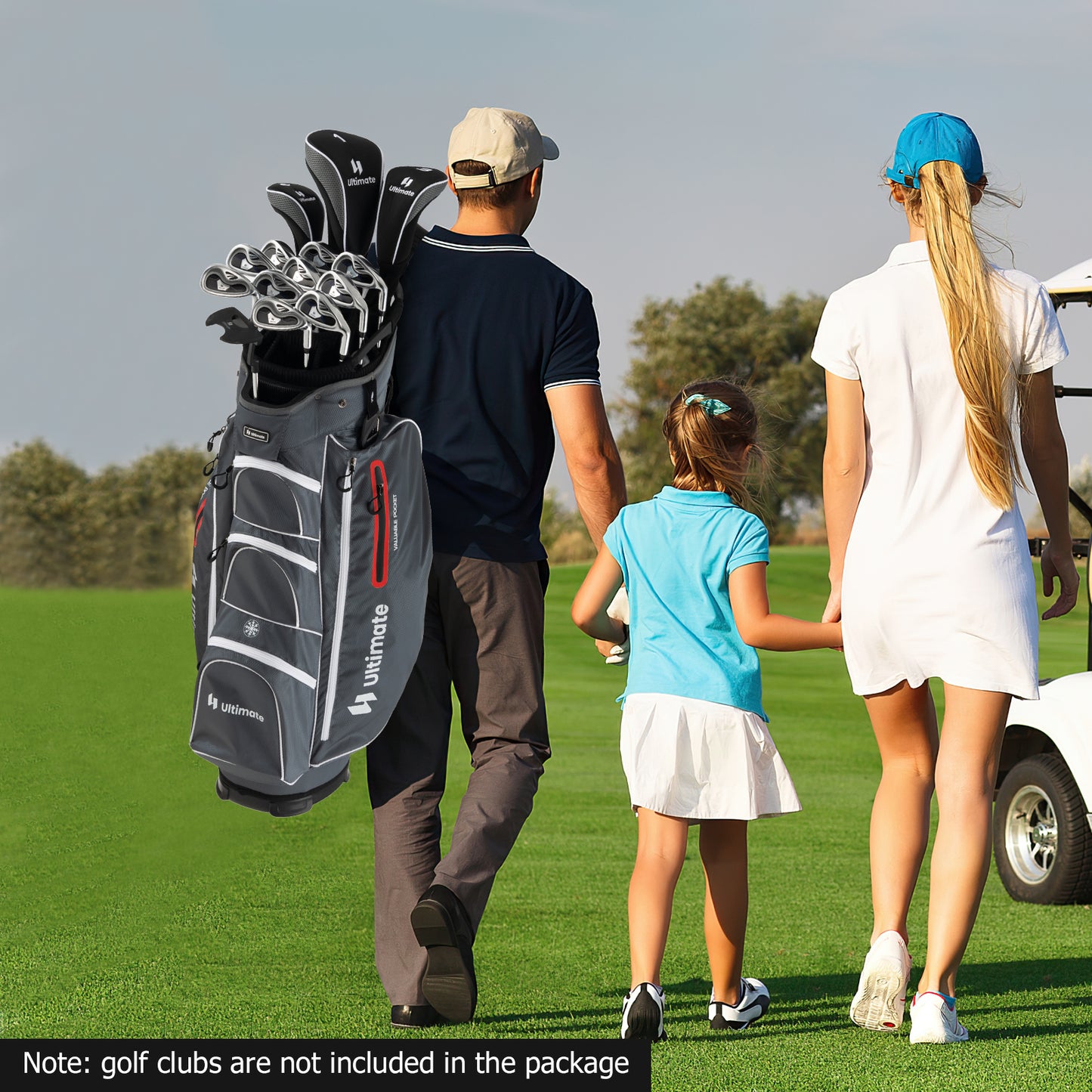 9.5 Inch Lightweight Golf Cart Bag with 15 Way Top Dividers-Red Kids Crystal