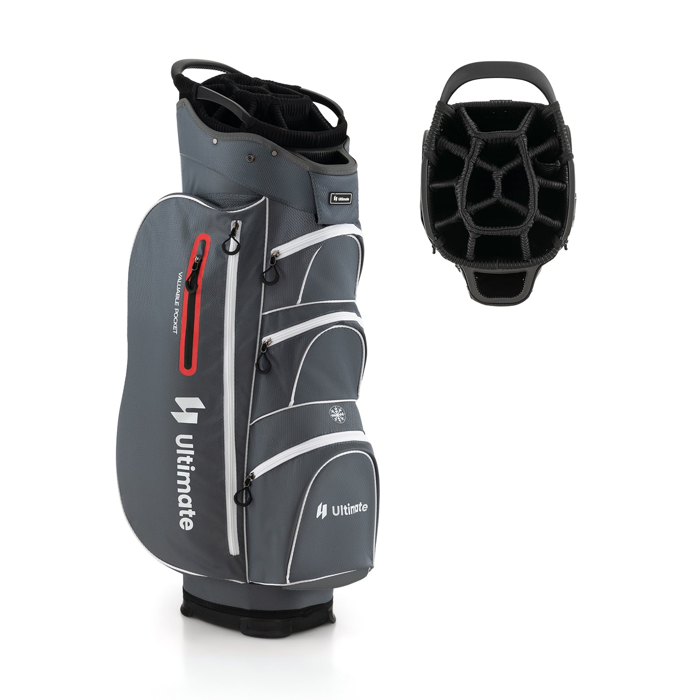 9.5 Inch Lightweight Golf Cart Bag with 15 Way Top Dividers-Red Kids Crystal